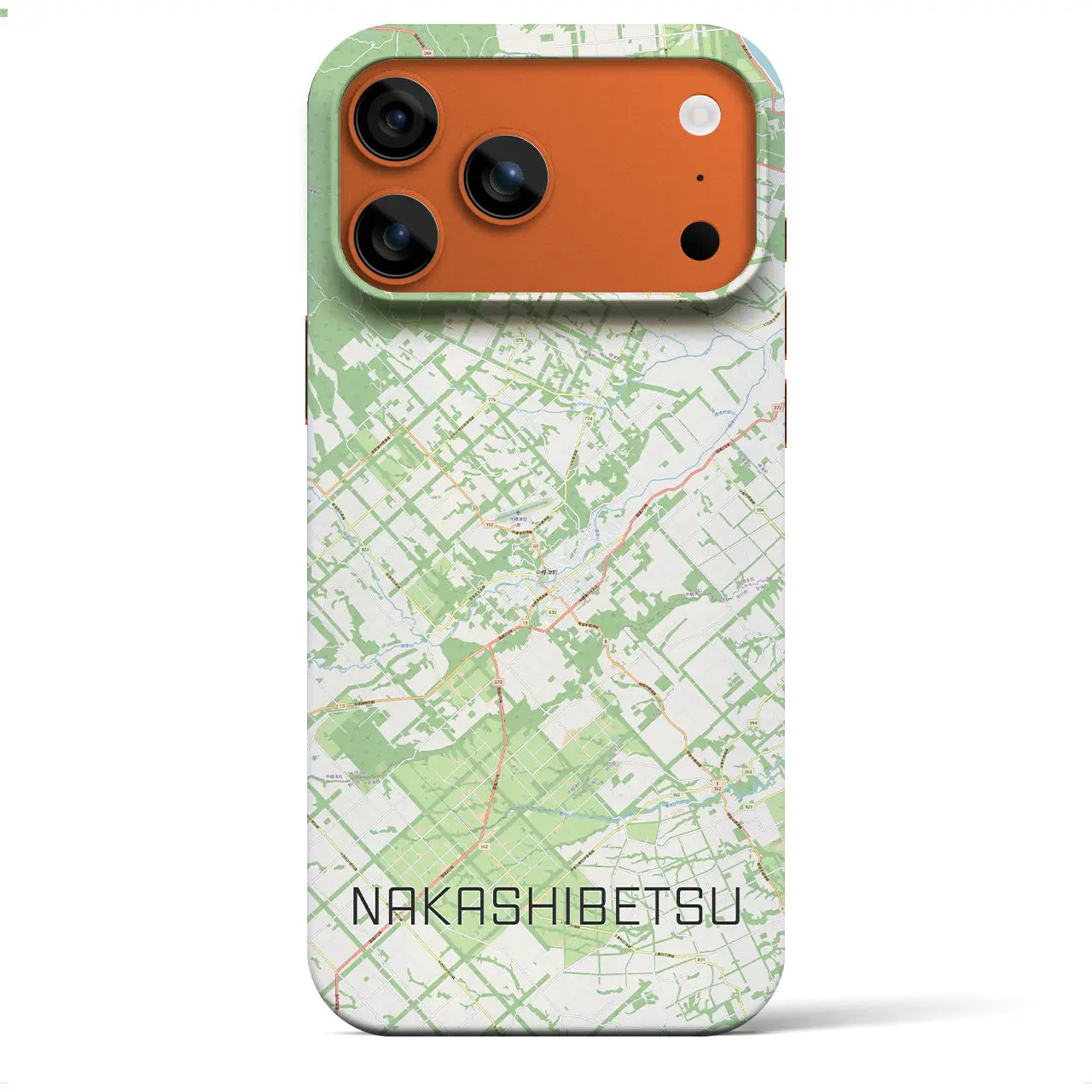 【中標津(北海道)】地図柄iPhoneケース(バックカバータイプ)ブラック・iPhone 17 Pro Max 用