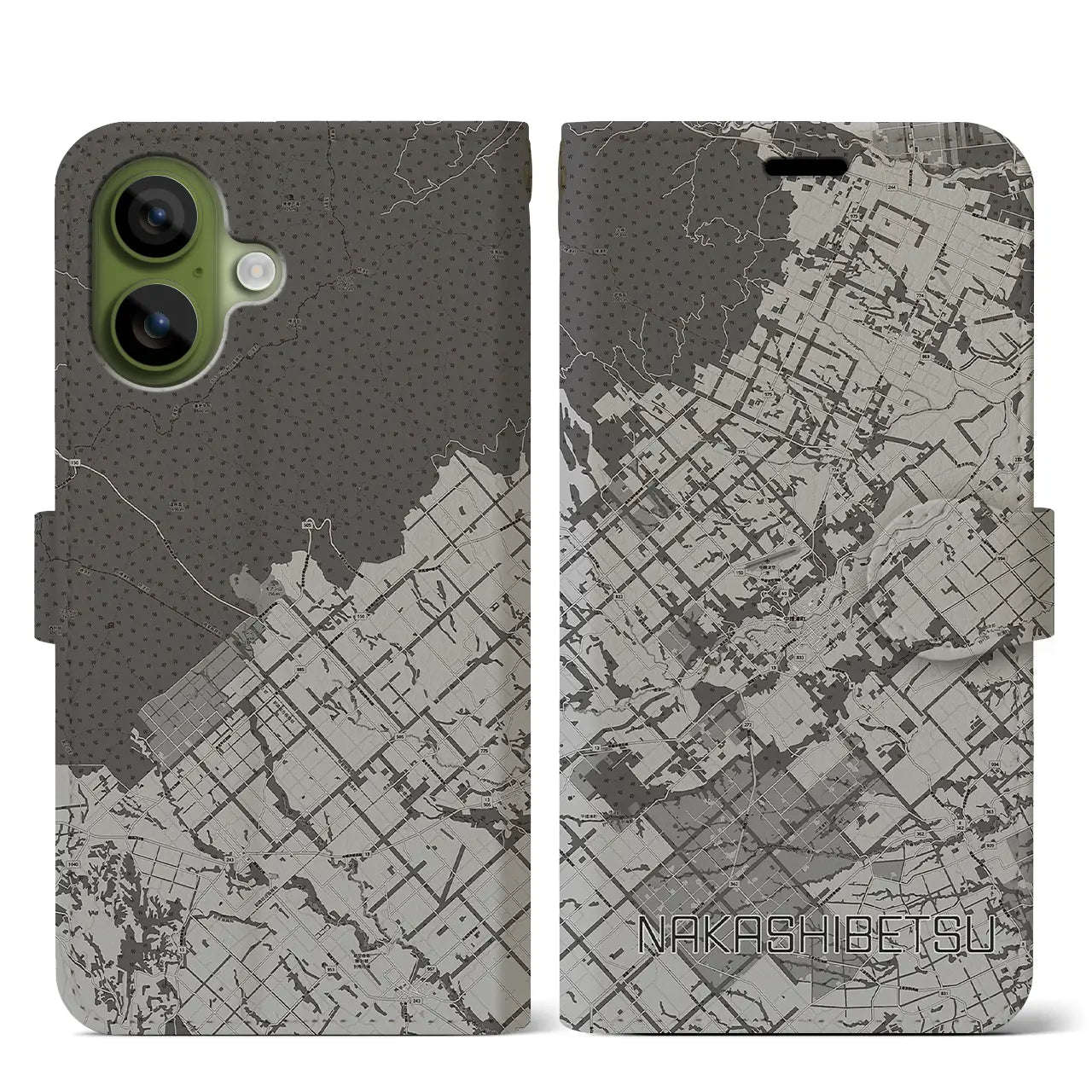 【中標津(北海道)】地図柄iPhoneケース(手帳タイプ)