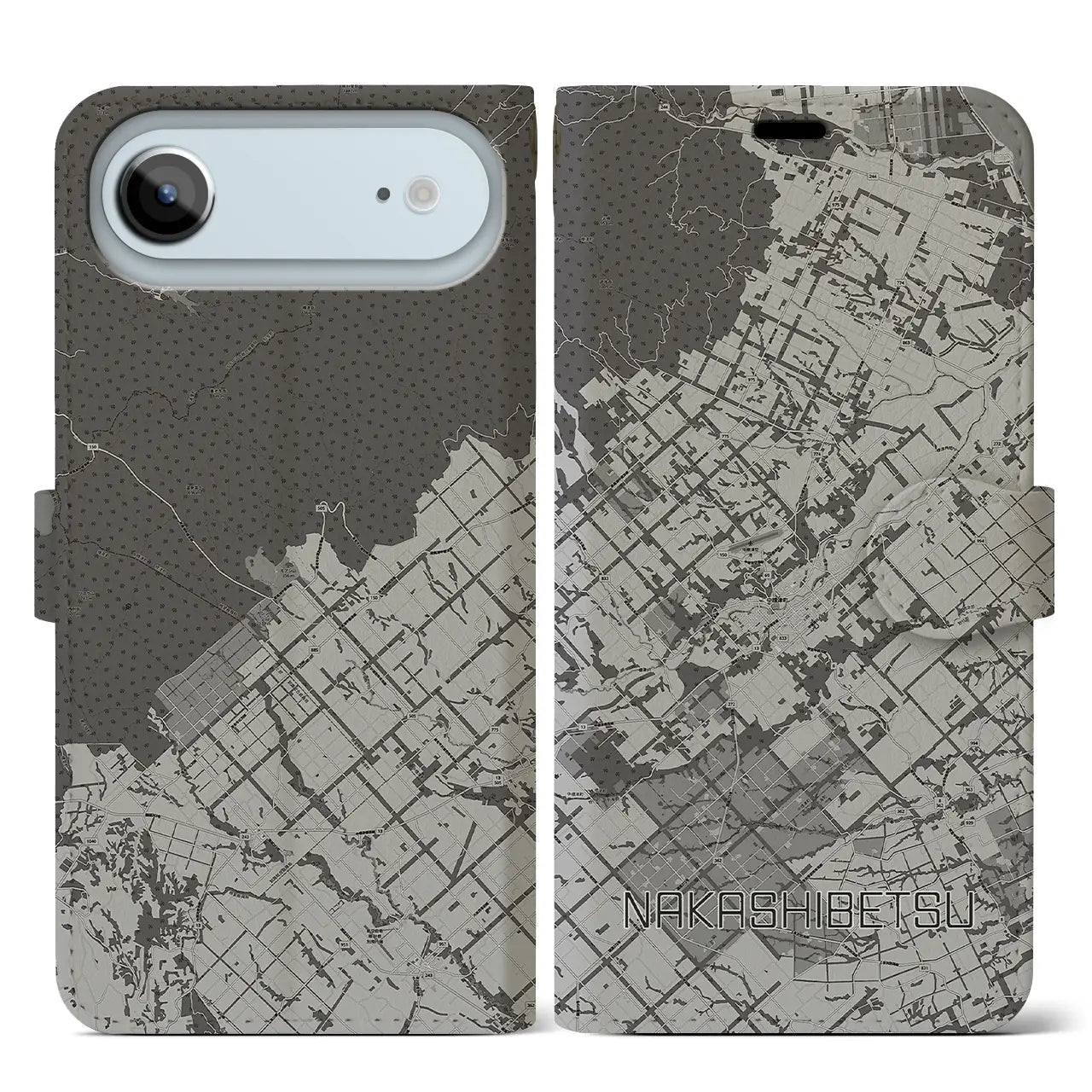 【中標津(北海道)】地図柄iPhoneケース(手帳タイプ)