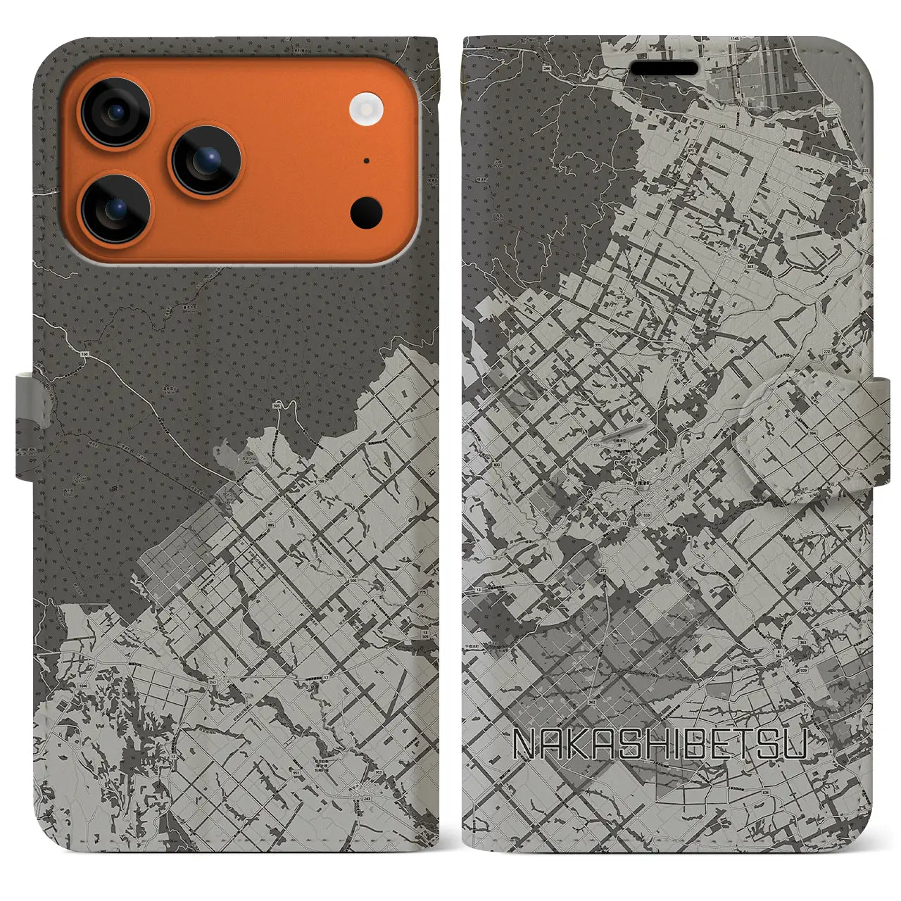 【中標津(北海道)】地図柄iPhoneケース(手帳タイプ)