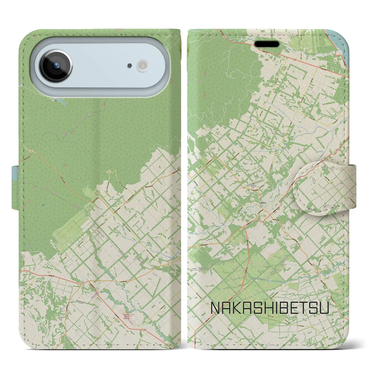 【中標津(北海道)】地図柄iPhoneケース(手帳タイプ)