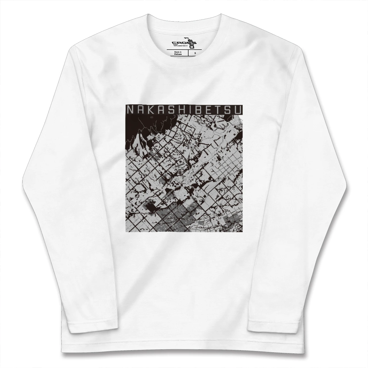 【中標津(北海道)】地図柄ロングスリーブTシャツ