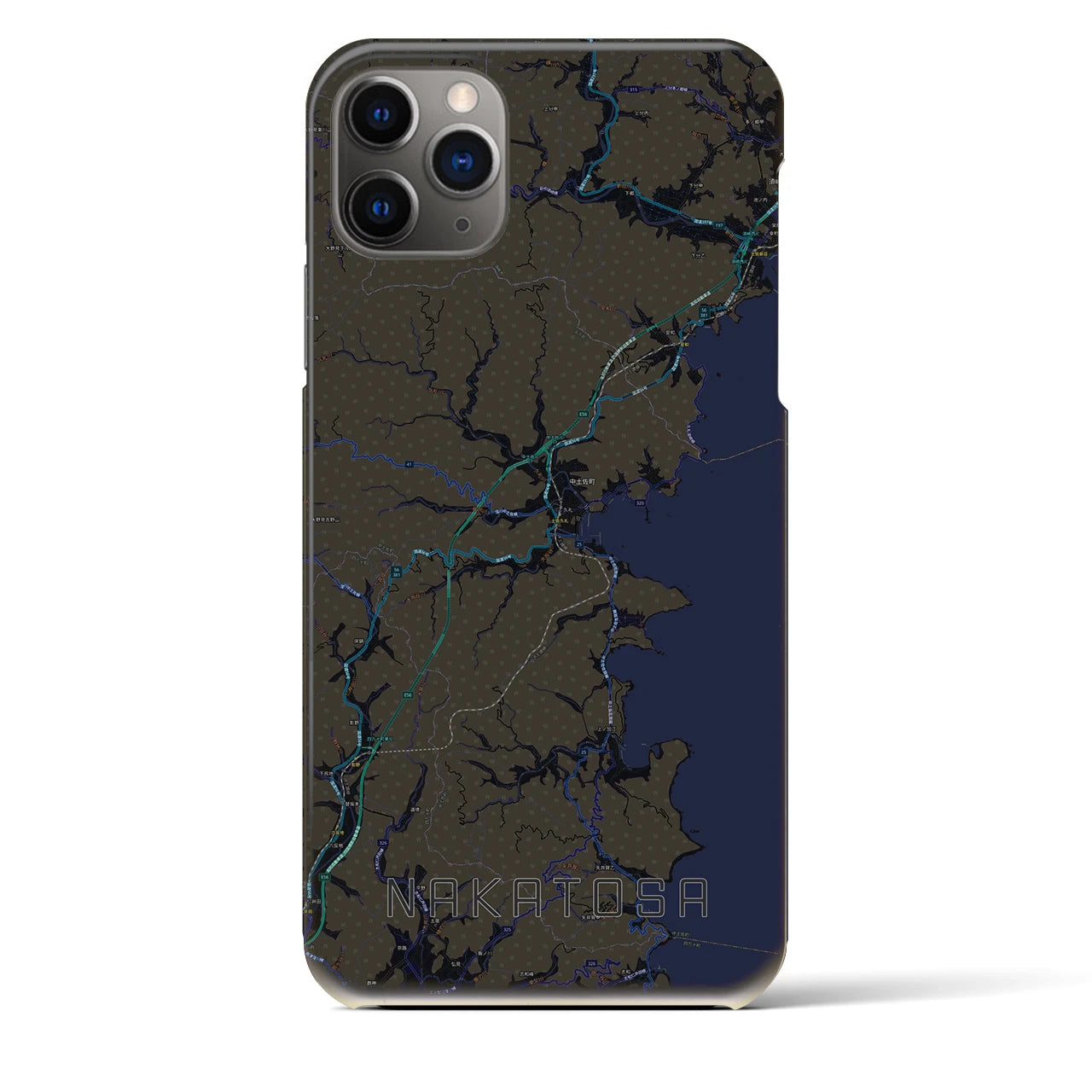 【中土佐(高知県)】地図柄iPhoneケース(バックカバータイプ)