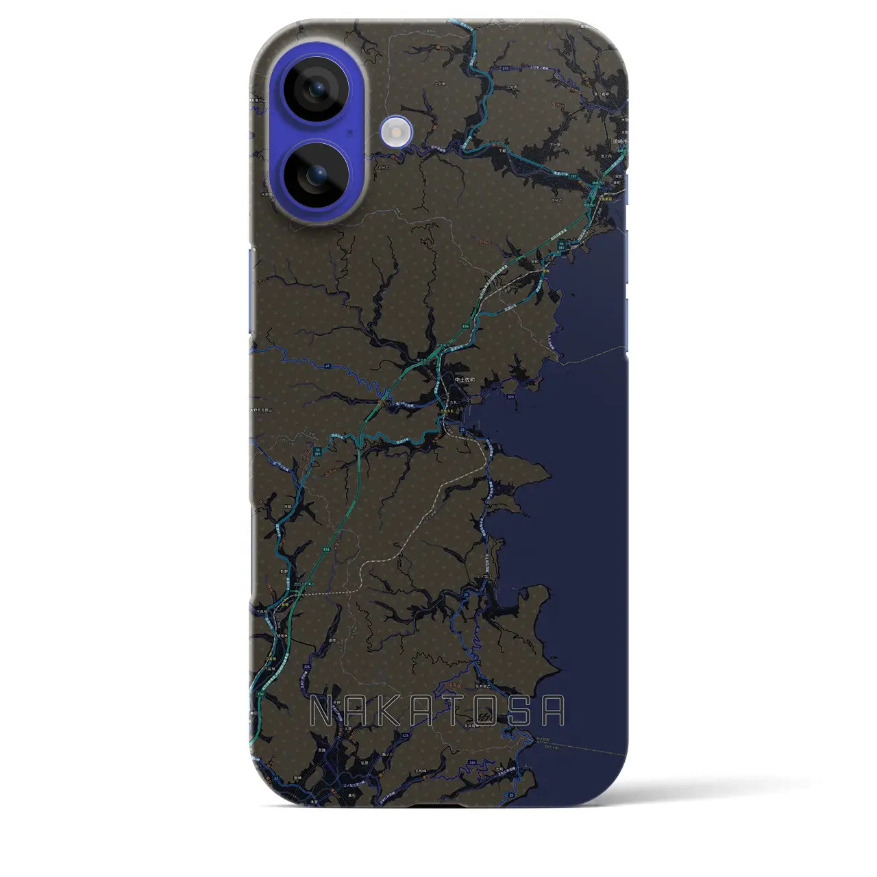 【中土佐(高知県)】地図柄iPhoneケース(バックカバータイプ)
