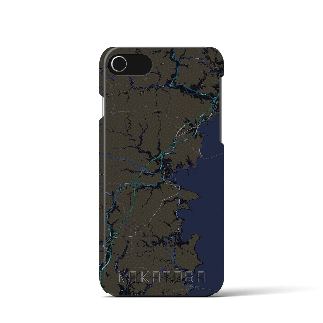 【中土佐(高知県)】地図柄iPhoneケース(バックカバータイプ)