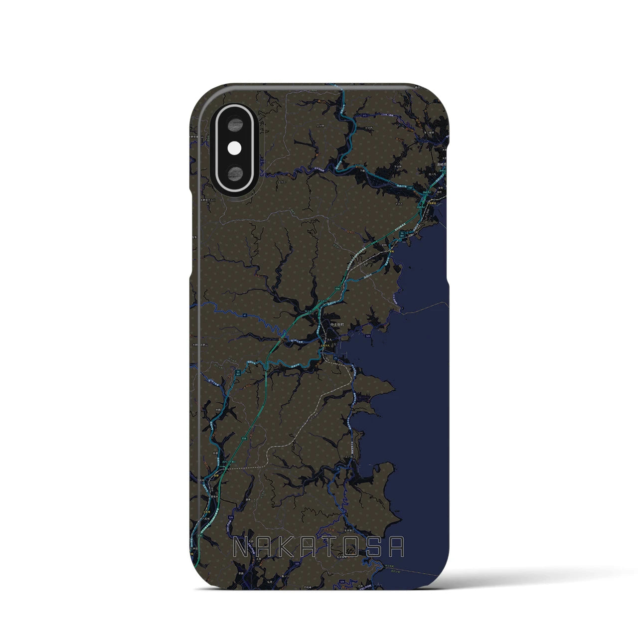 【中土佐(高知県)】地図柄iPhoneケース(バックカバータイプ)