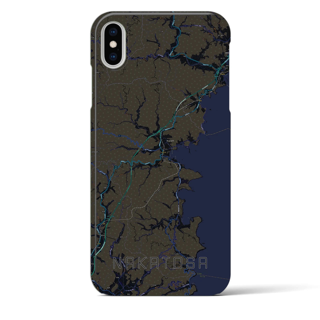 【中土佐(高知県)】地図柄iPhoneケース(バックカバータイプ)