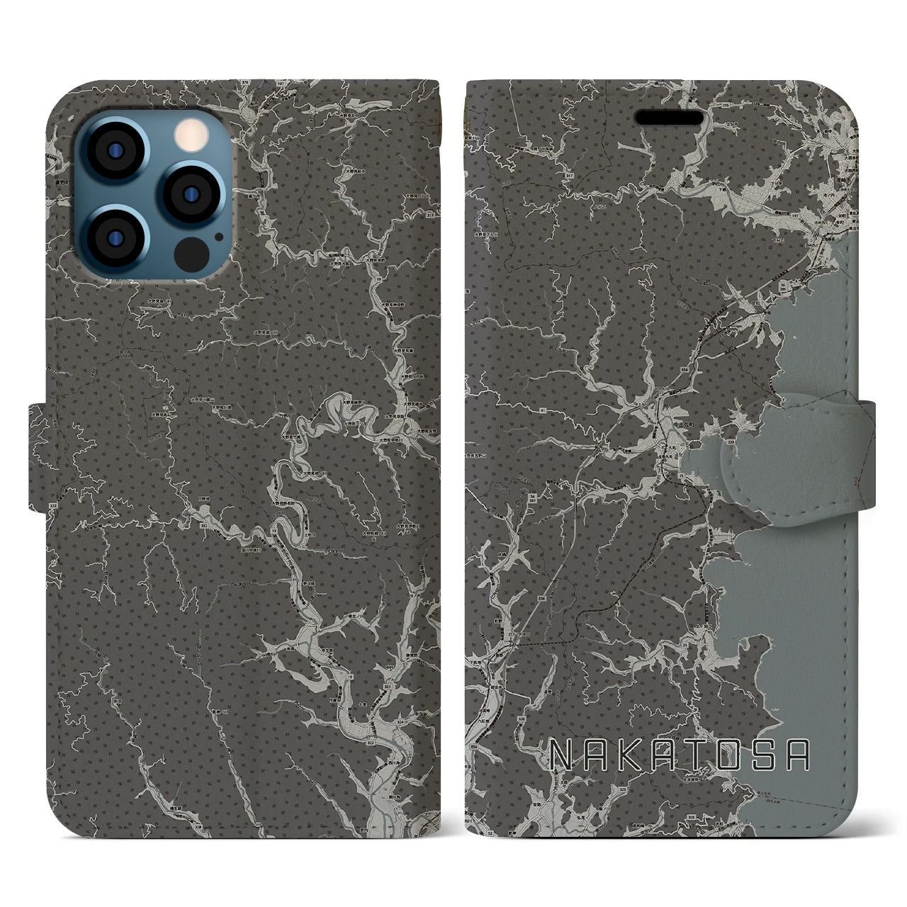 【中土佐(高知県)】地図柄iPhoneケース(手帳タイプ)