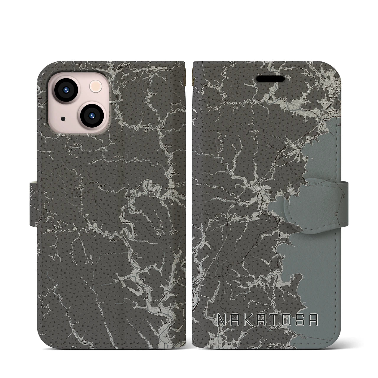 【中土佐(高知県)】地図柄iPhoneケース(手帳タイプ)