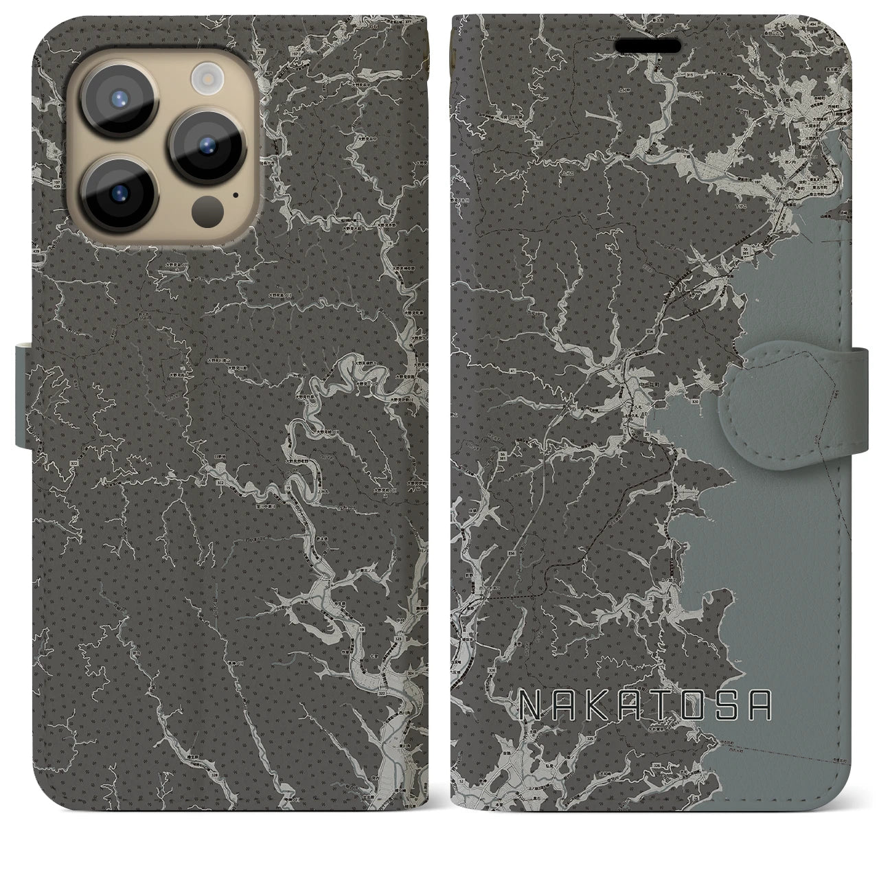 【中土佐(高知県)】地図柄iPhoneケース(手帳タイプ)