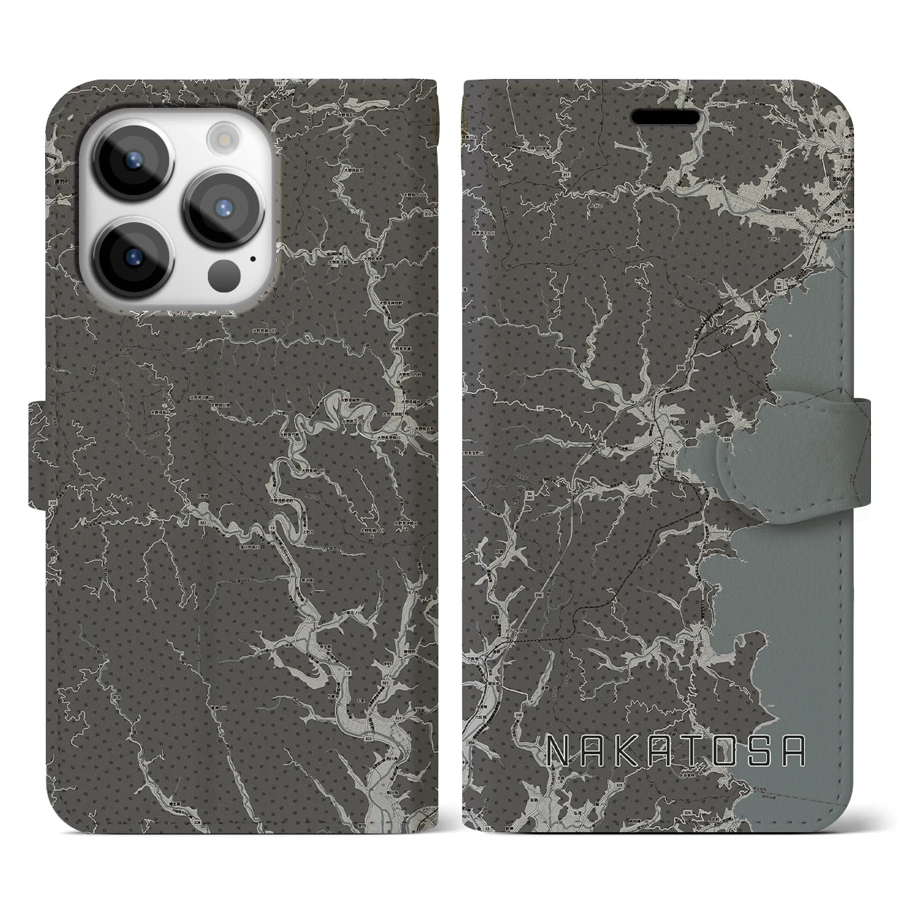 【中土佐(高知県)】地図柄iPhoneケース(手帳タイプ)