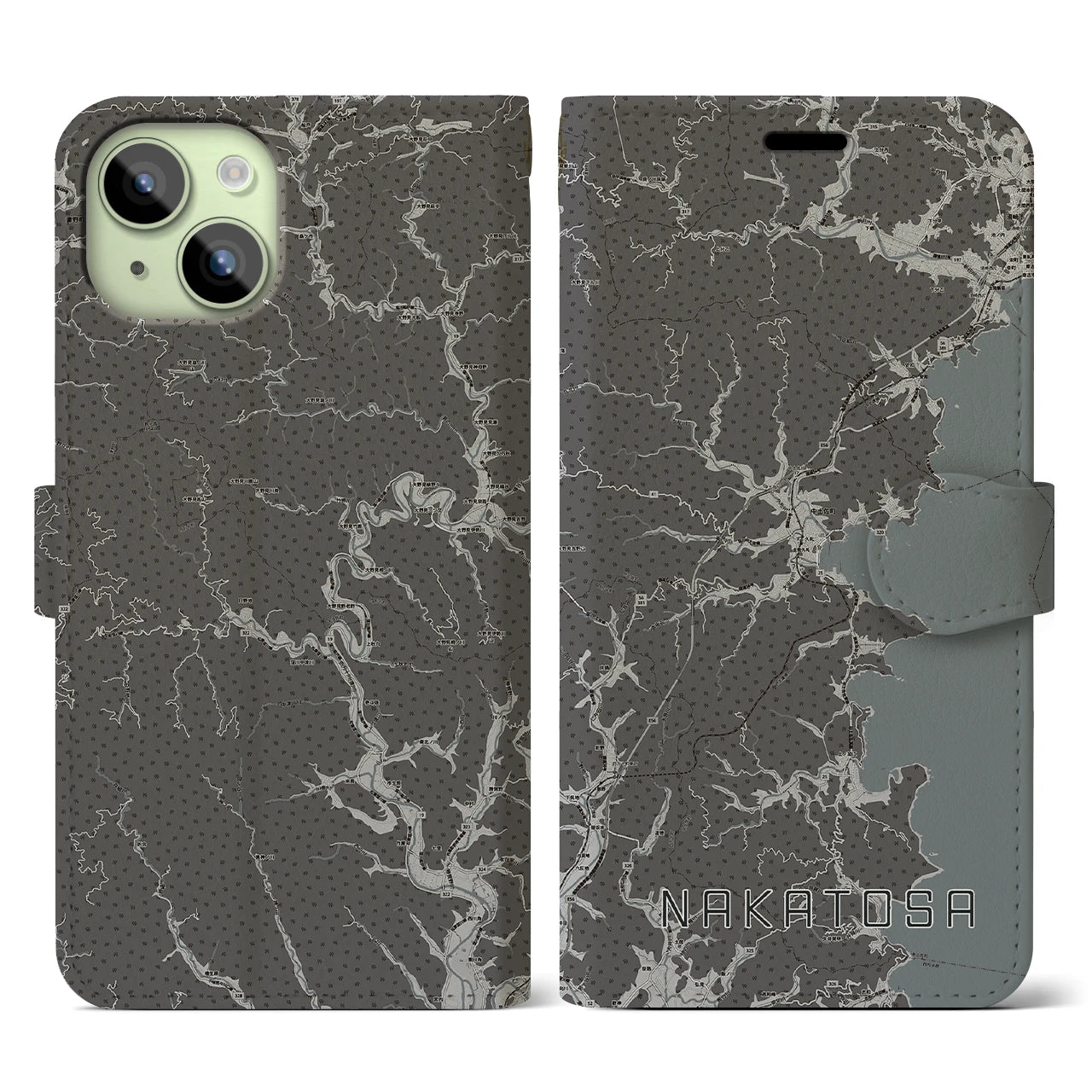 【中土佐(高知県)】地図柄iPhoneケース(手帳タイプ)