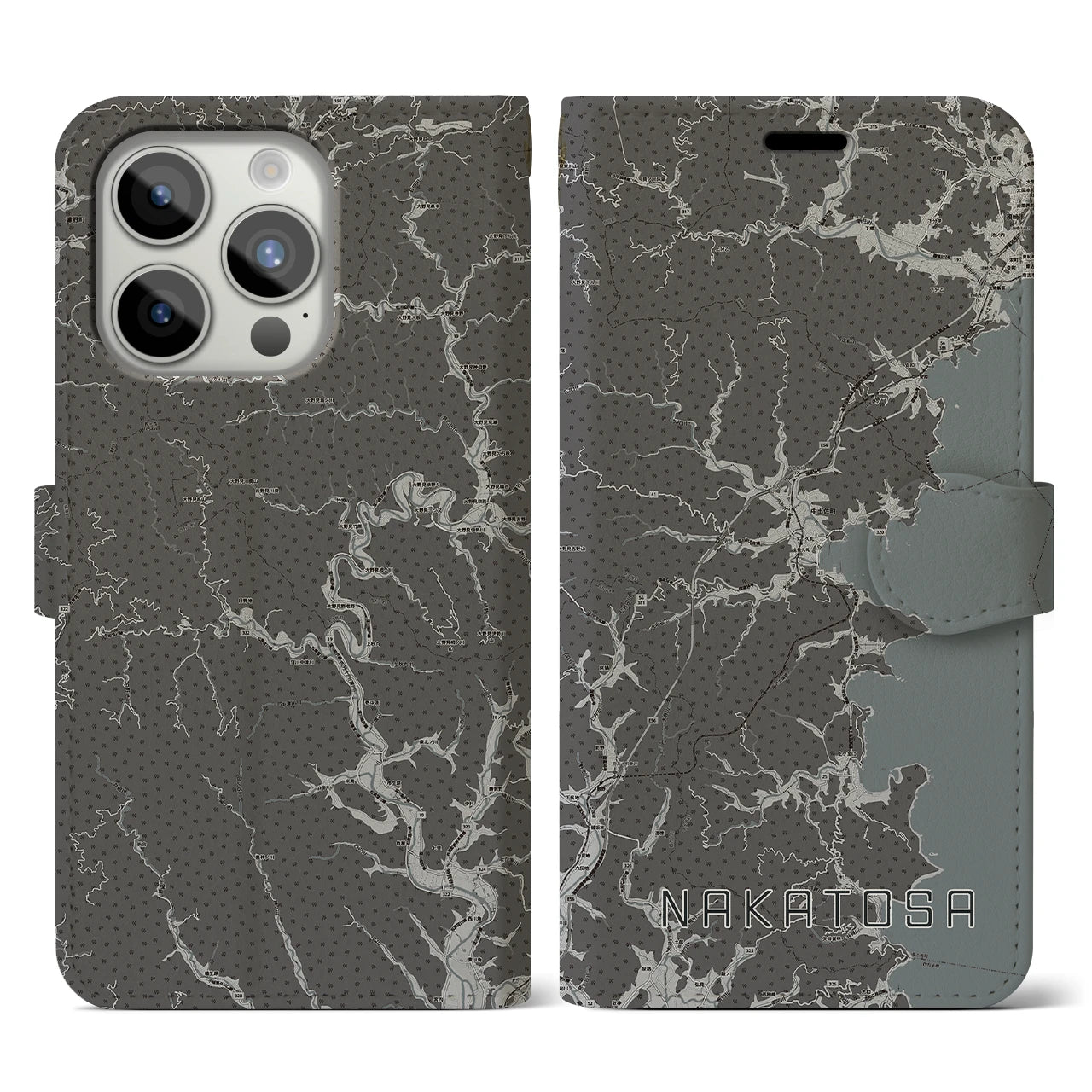 【中土佐(高知県)】地図柄iPhoneケース(手帳タイプ)