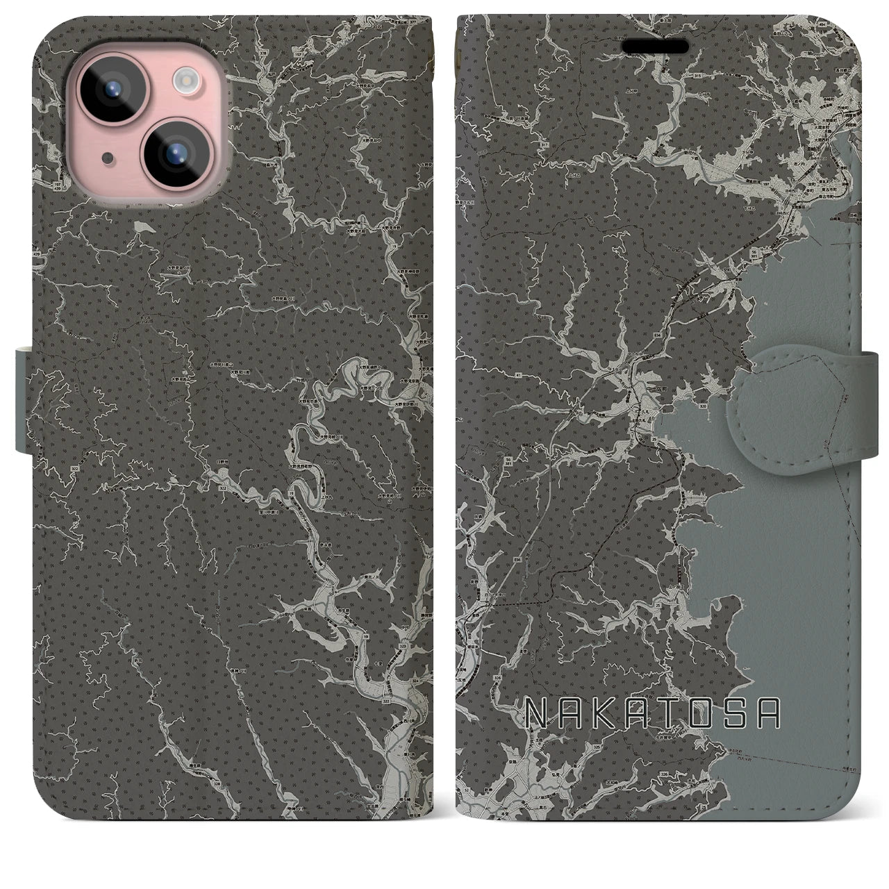 【中土佐(高知県)】地図柄iPhoneケース(手帳タイプ)