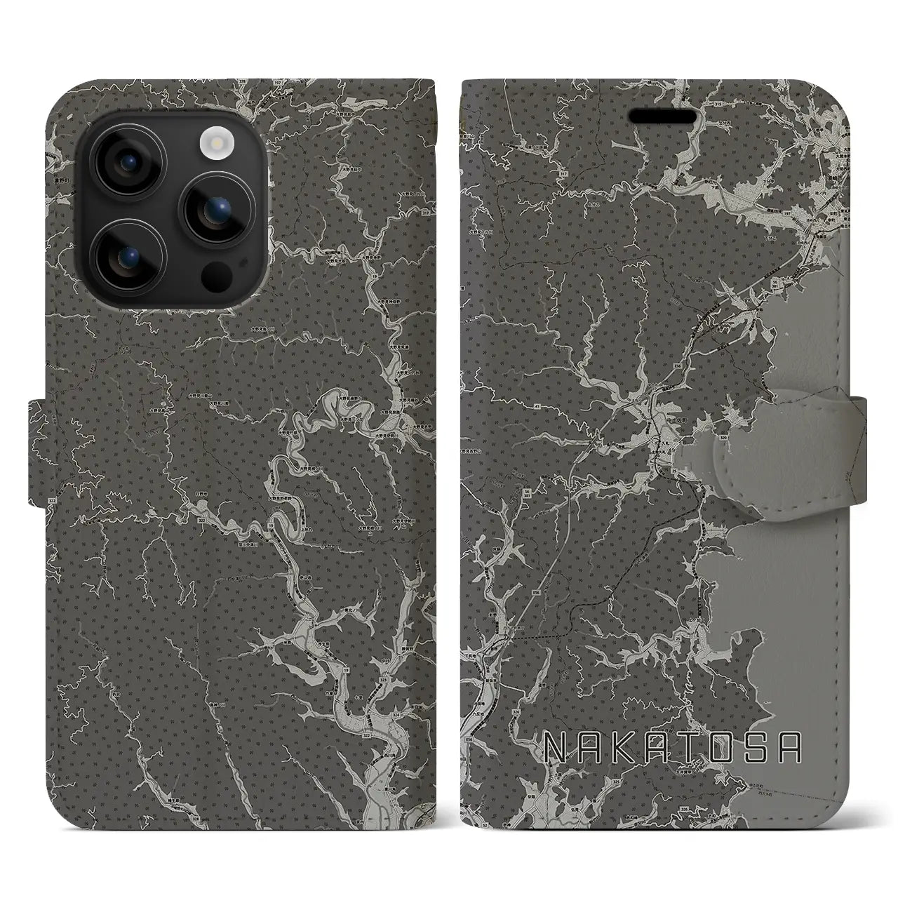 【中土佐(高知県)】地図柄iPhoneケース(手帳タイプ)