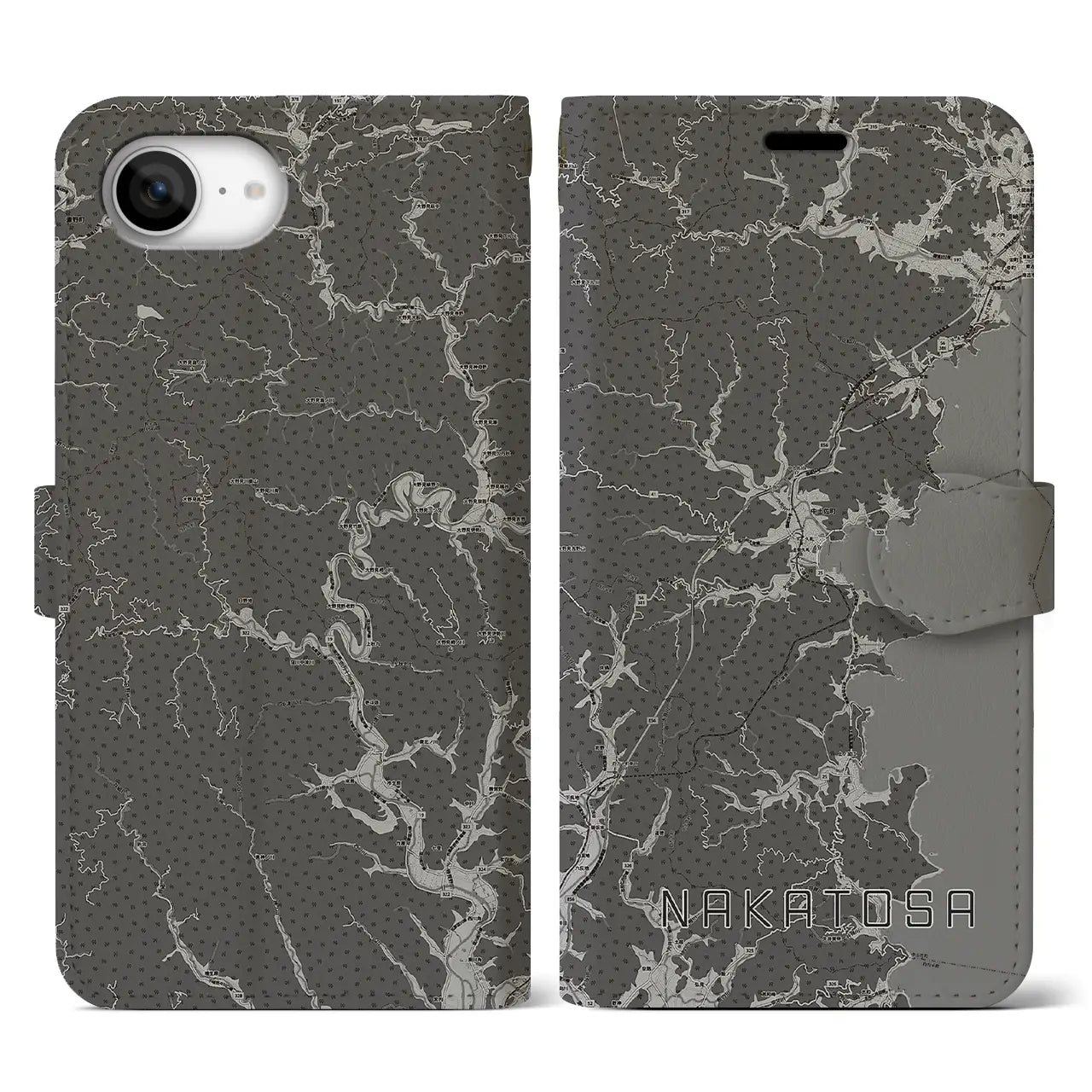 【中土佐(高知県)】地図柄iPhoneケース(手帳タイプ)