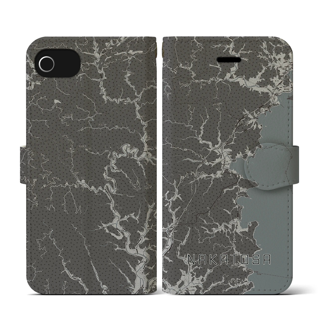 【中土佐(高知県)】地図柄iPhoneケース(手帳タイプ)