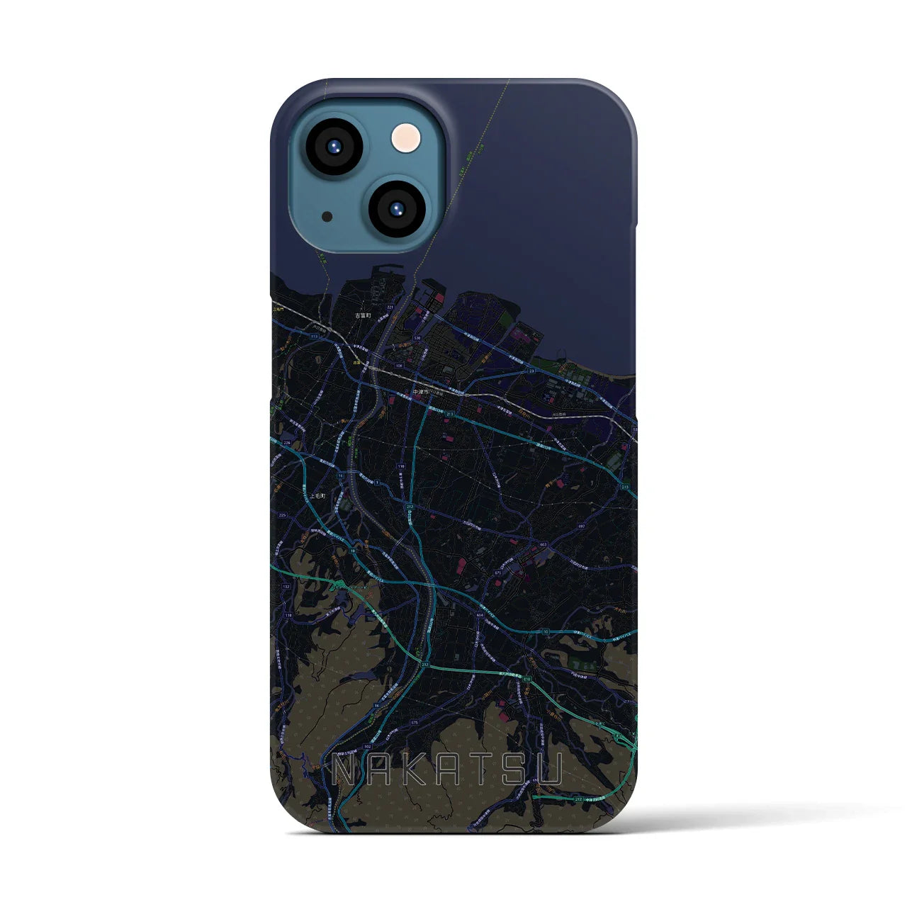 【中津(大分県)】地図柄iPhoneケース(バックカバータイプ)