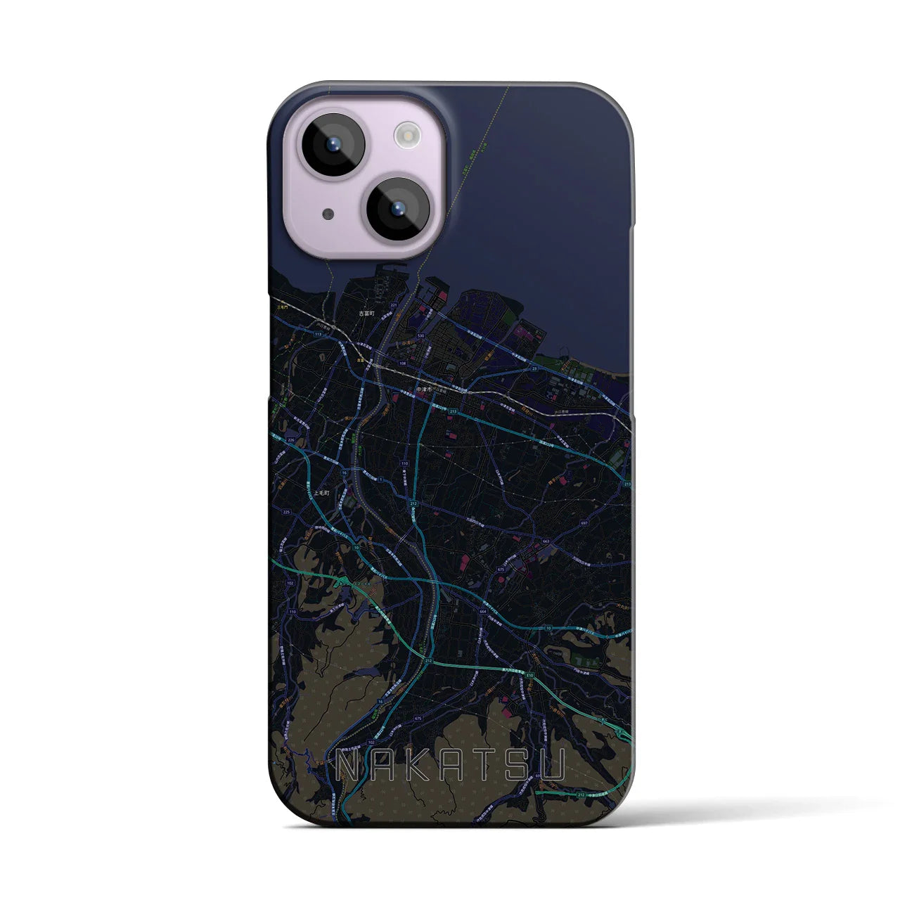 【中津(大分県)】地図柄iPhoneケース(バックカバータイプ)