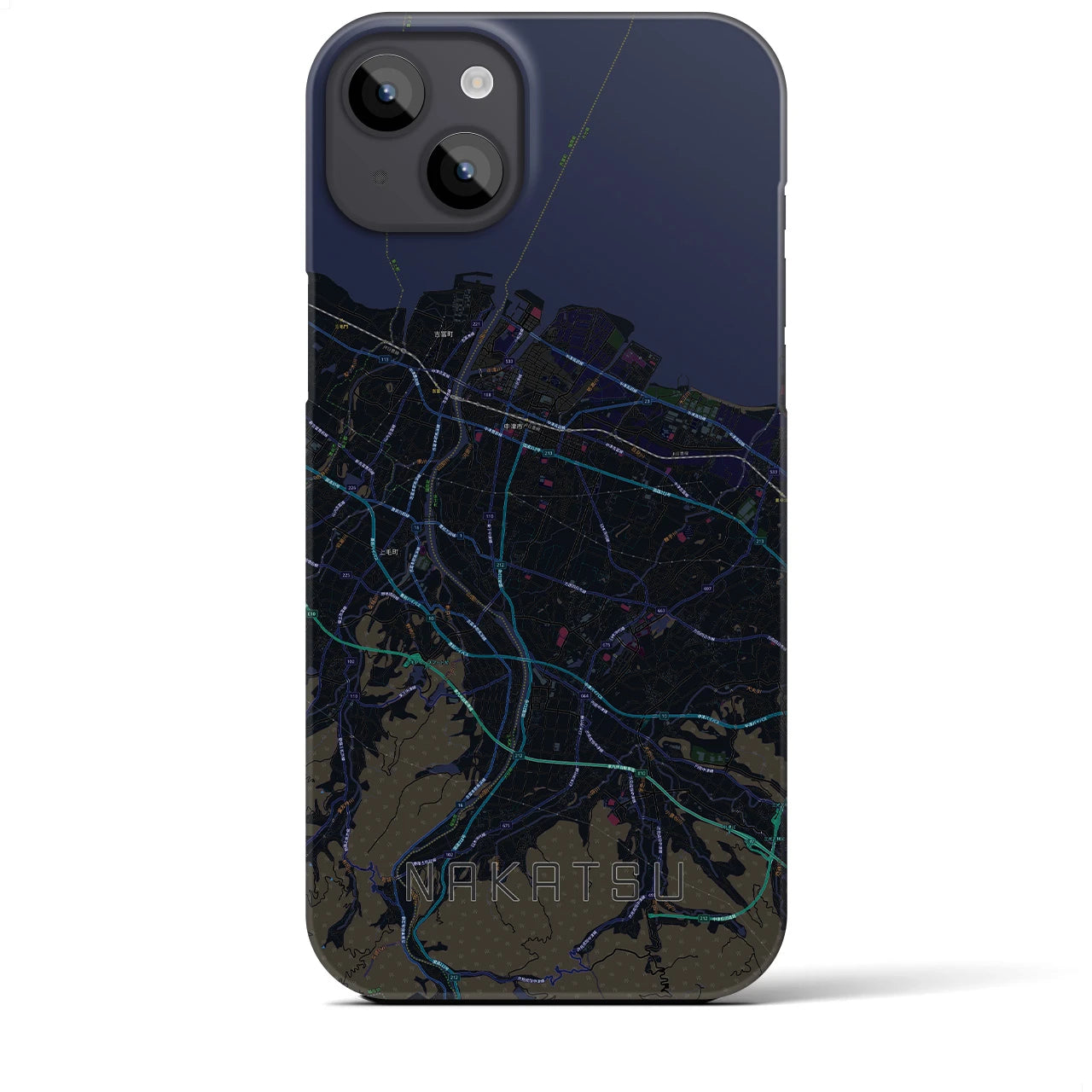 【中津(大分県)】地図柄iPhoneケース(バックカバータイプ)