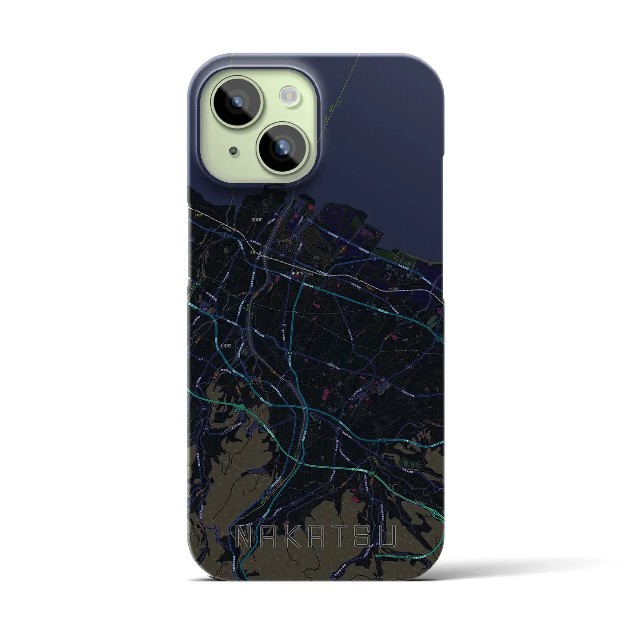 【中津(大分県)】地図柄iPhoneケース(バックカバータイプ)