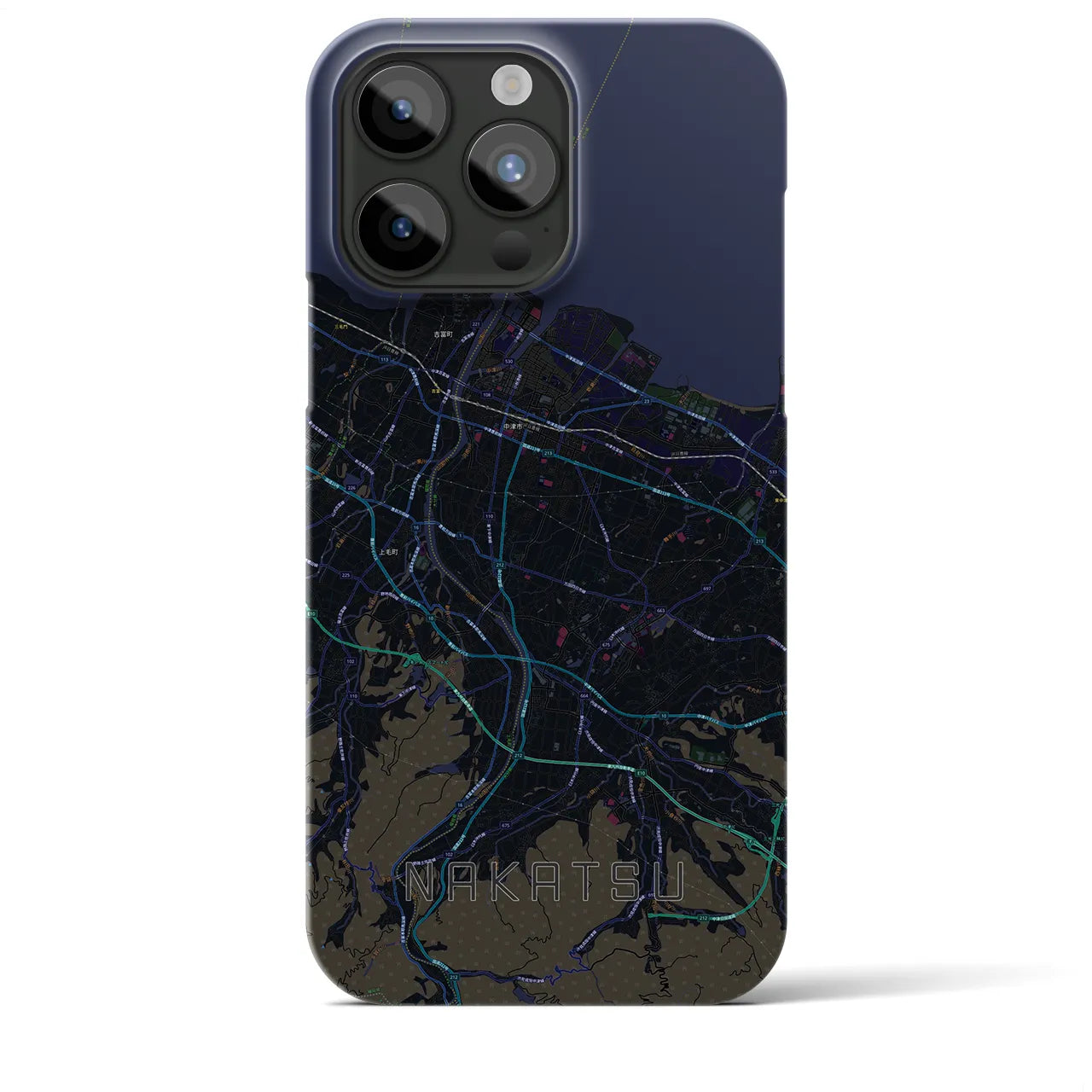 【中津(大分県)】地図柄iPhoneケース(バックカバータイプ)