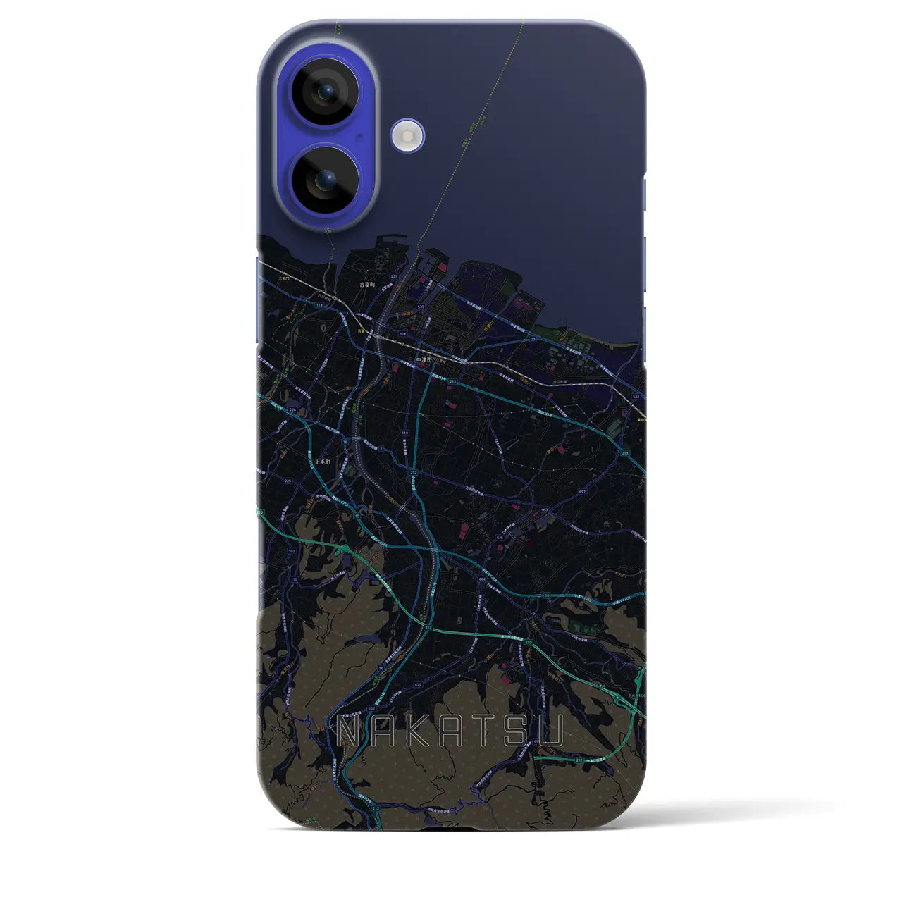 【中津(大分県)】地図柄iPhoneケース(バックカバータイプ)