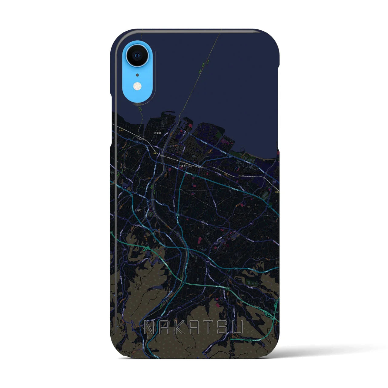 【中津(大分県)】地図柄iPhoneケース(バックカバータイプ)