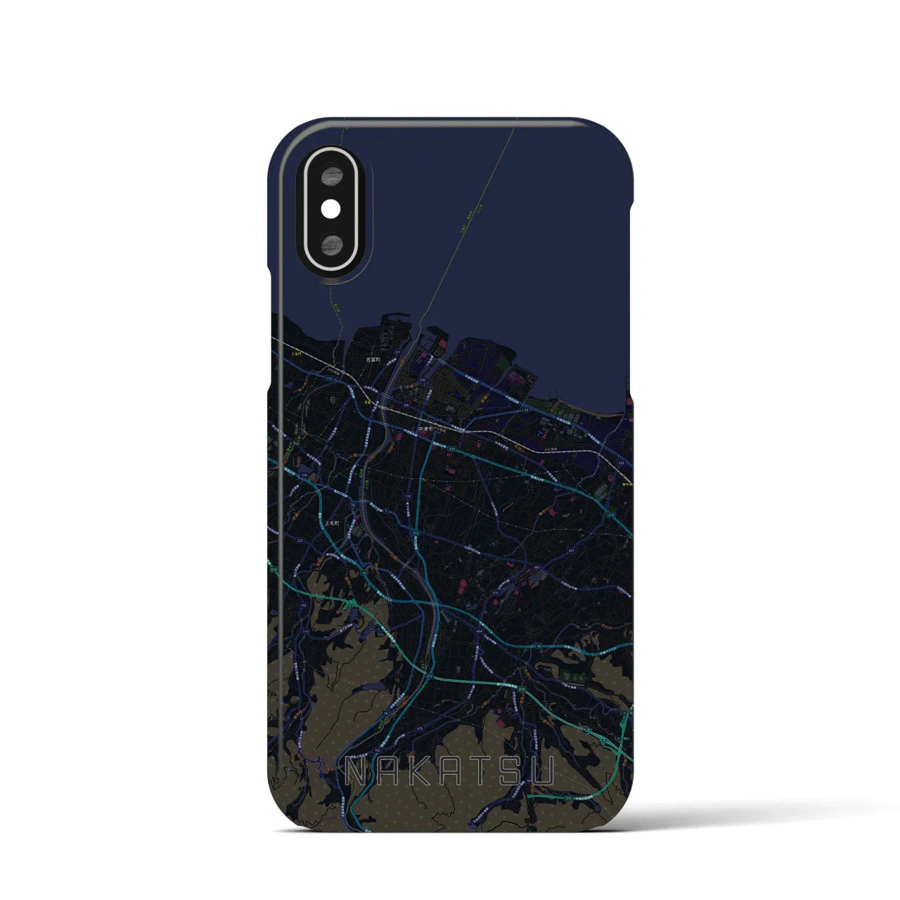 【中津(大分県)】地図柄iPhoneケース(バックカバータイプ)