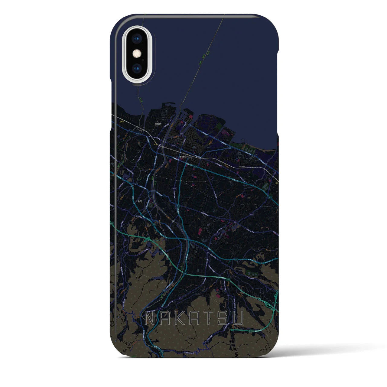 【中津(大分県)】地図柄iPhoneケース(バックカバータイプ)