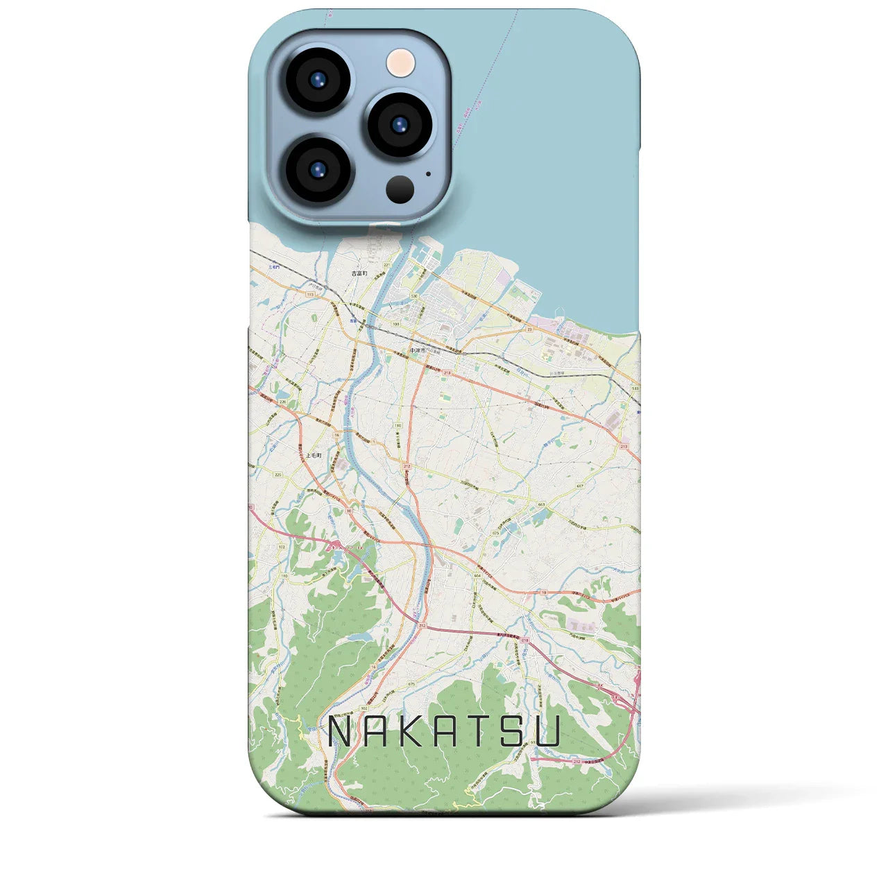 【中津(大分県)】地図柄iPhoneケース(バックカバータイプ)