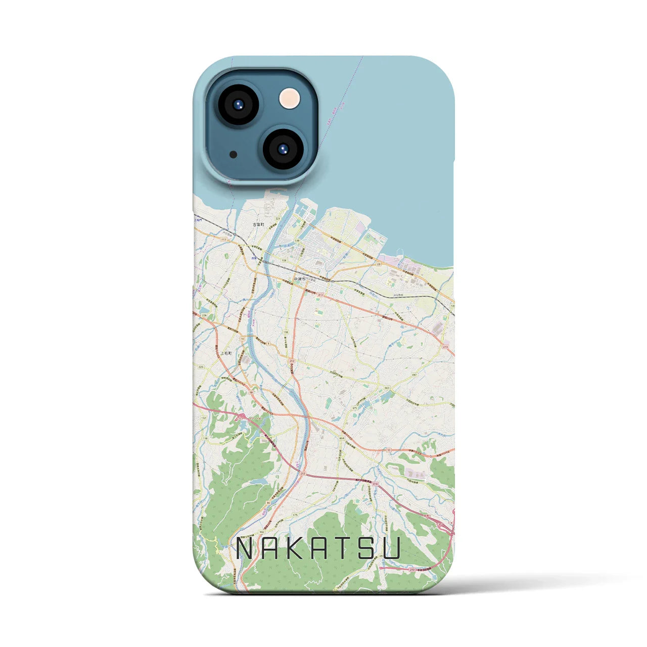 【中津(大分県)】地図柄iPhoneケース(バックカバータイプ)