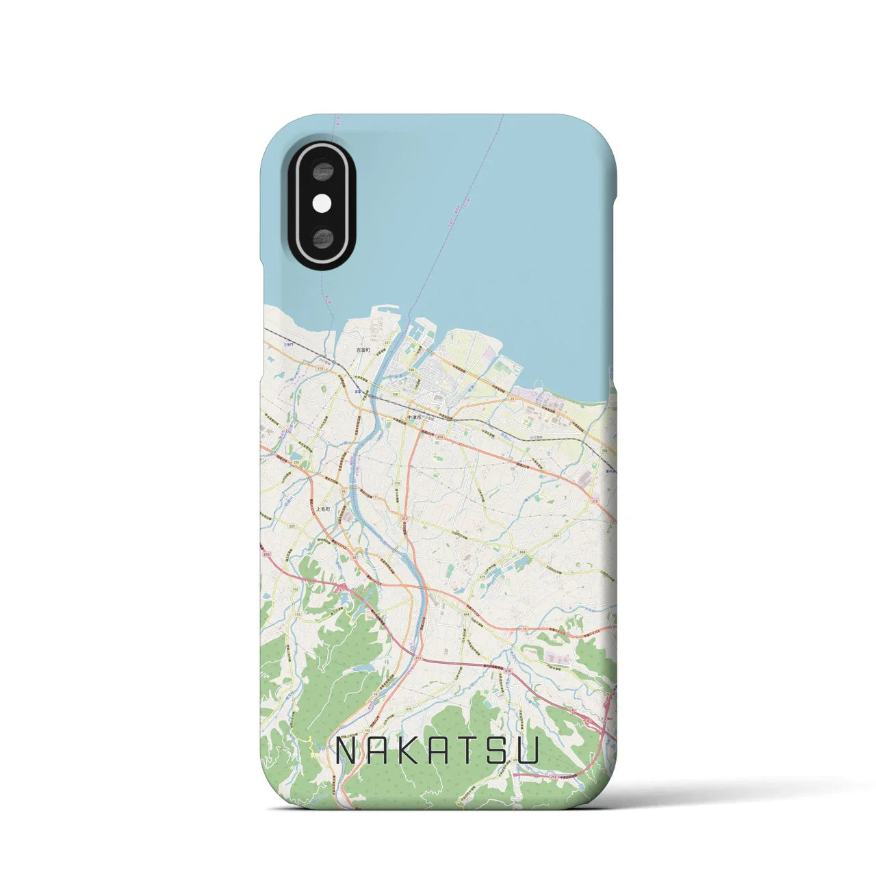 【中津(大分県)】地図柄iPhoneケース(バックカバータイプ)