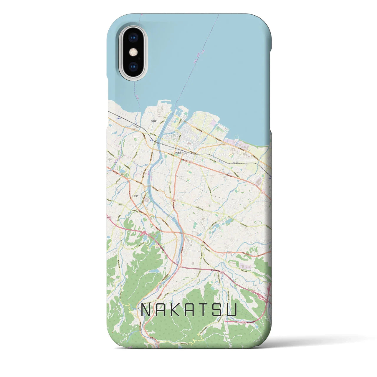 【中津(大分県)】地図柄iPhoneケース(バックカバータイプ)