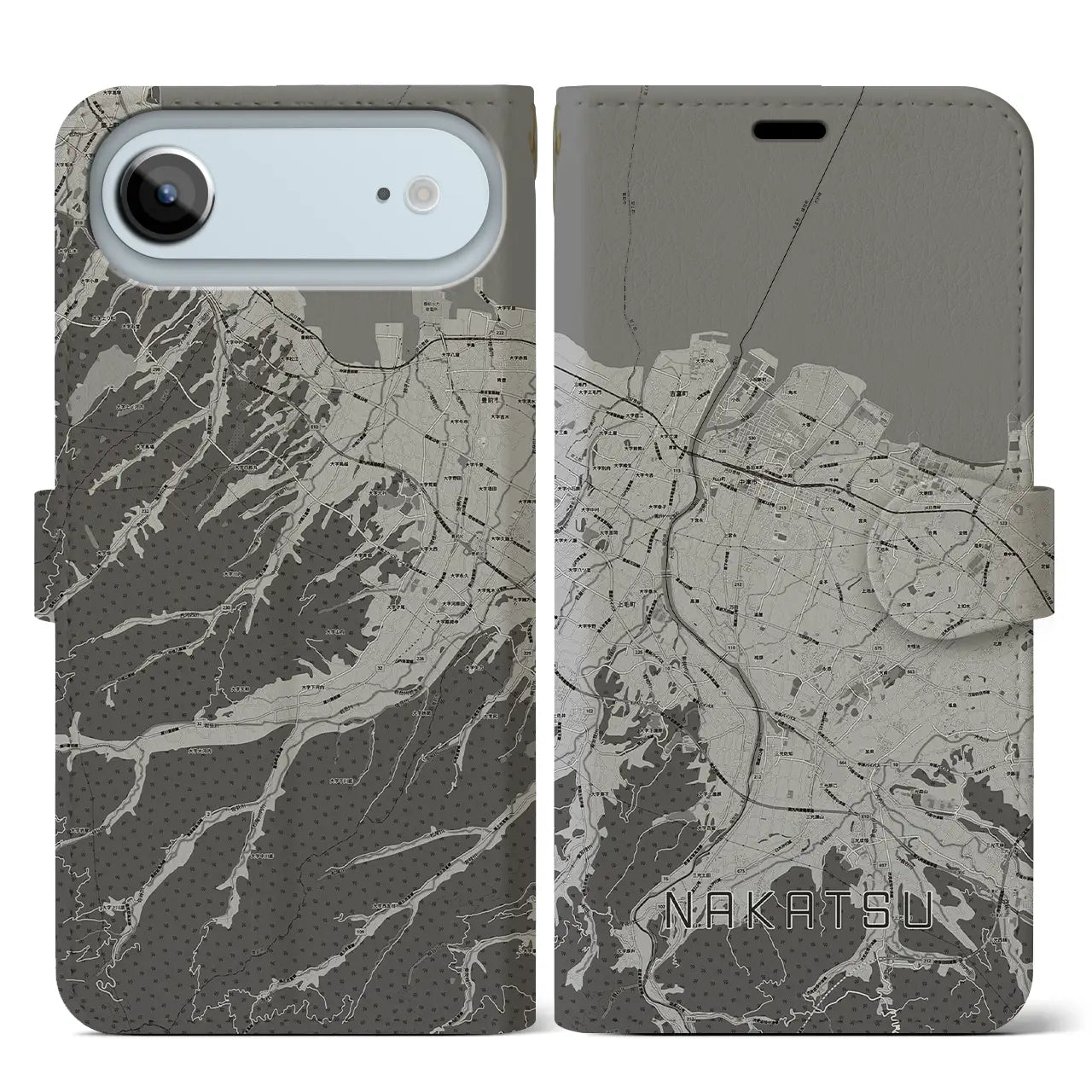 【中津(大分県)】地図柄iPhoneケース(手帳タイプ)