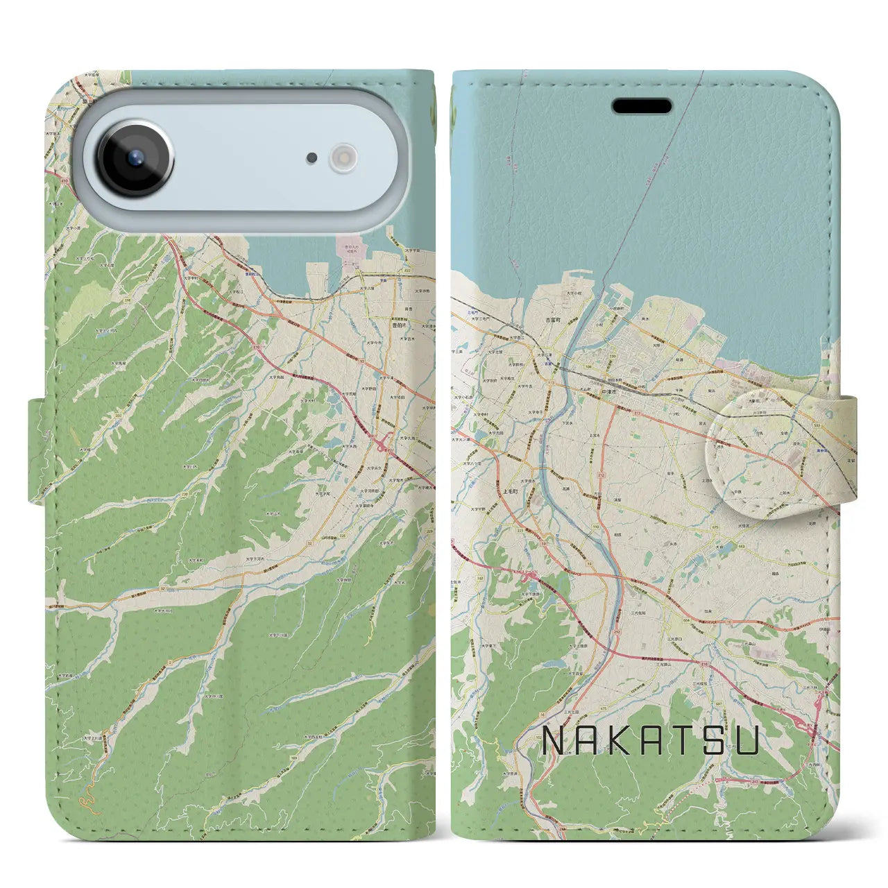 【中津(大分県)】地図柄iPhoneケース(手帳タイプ)