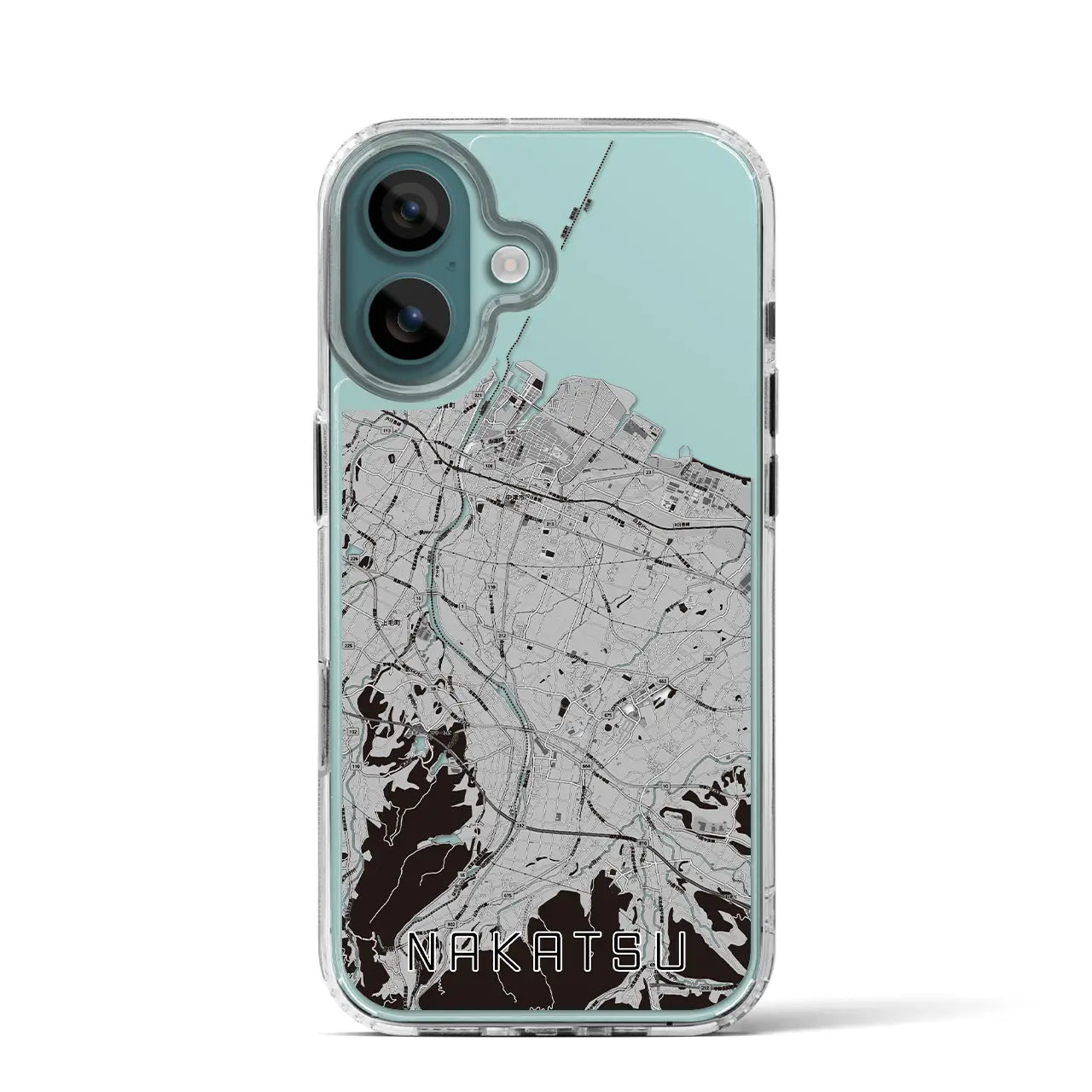 【中津(大分県)】地図柄iPhoneケース(MagSafeタイプ)モノトーン・iPhone 16 Pro 用
