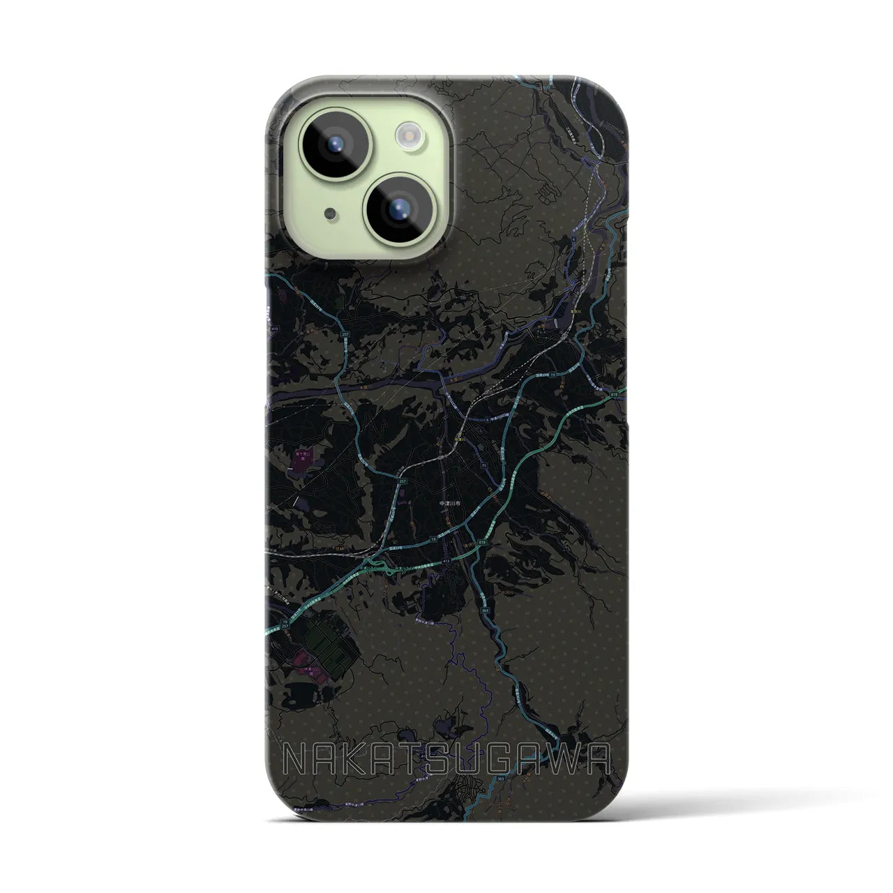 【中津川(岐阜県)】地図柄iPhoneケース(バックカバータイプ)