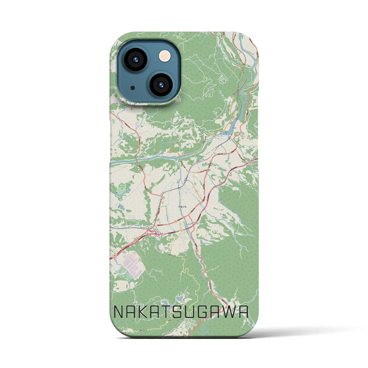 【中津川(岐阜県)】地図柄iPhoneケース(バックカバータイプ)