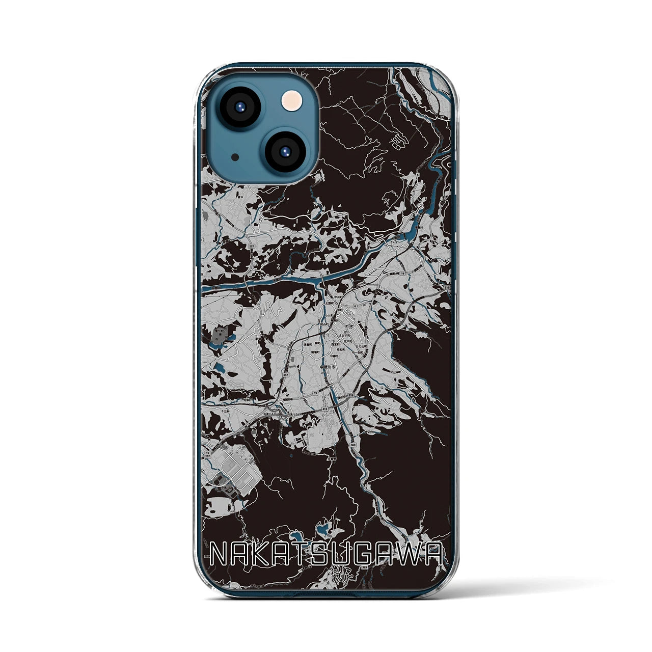 【中津川(岐阜県)】地図柄iPhoneケース(クリアタイプ)
