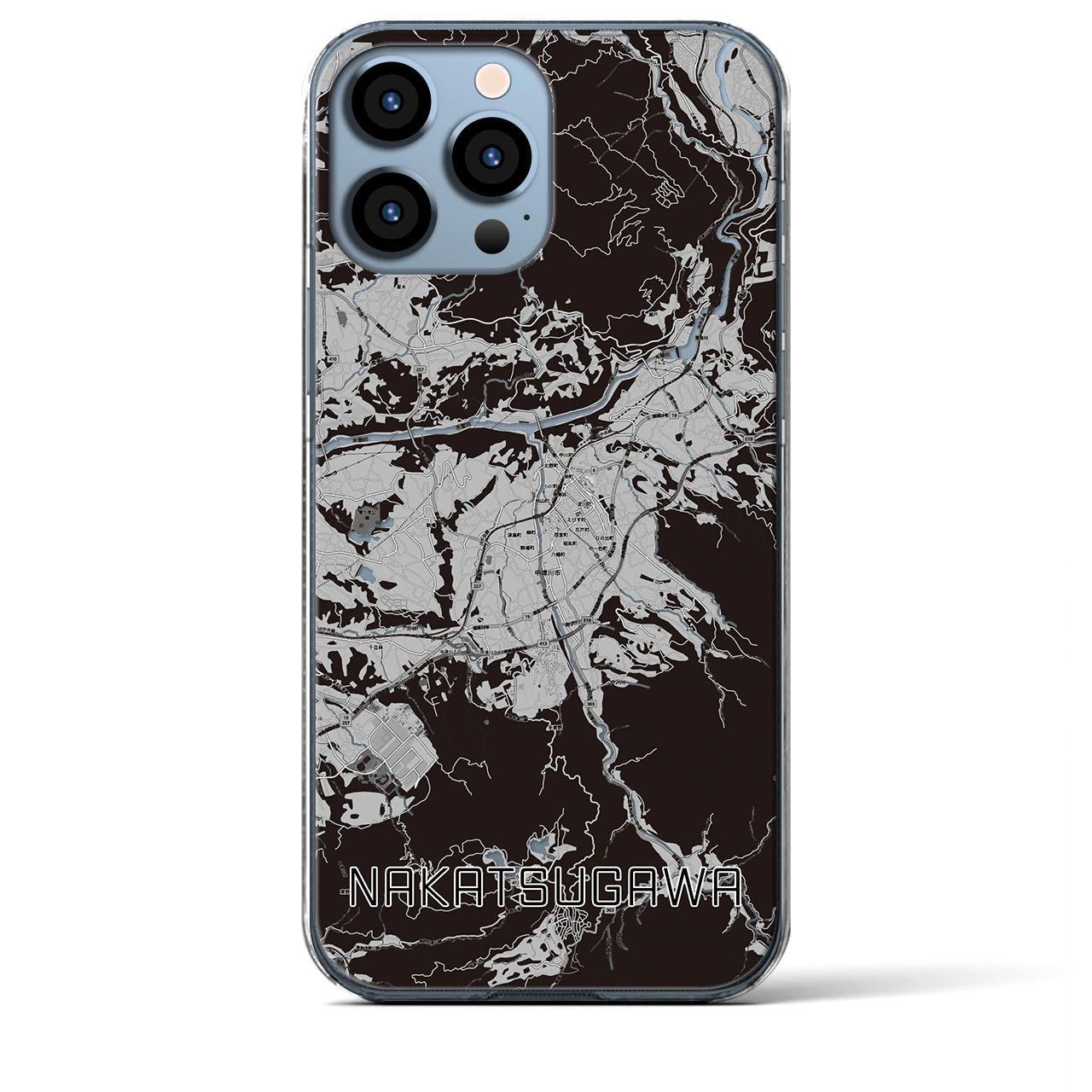 【中津川(岐阜県)】地図柄iPhoneケース(クリアタイプ)