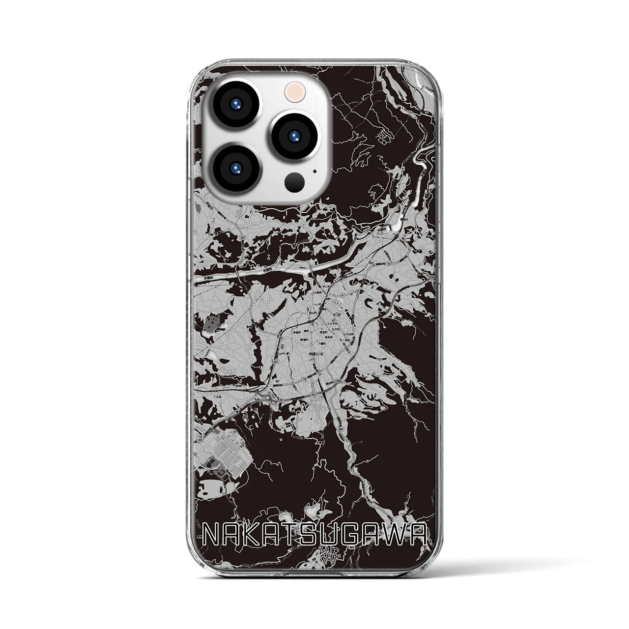 【中津川(岐阜県)】地図柄iPhoneケース(クリアタイプ)