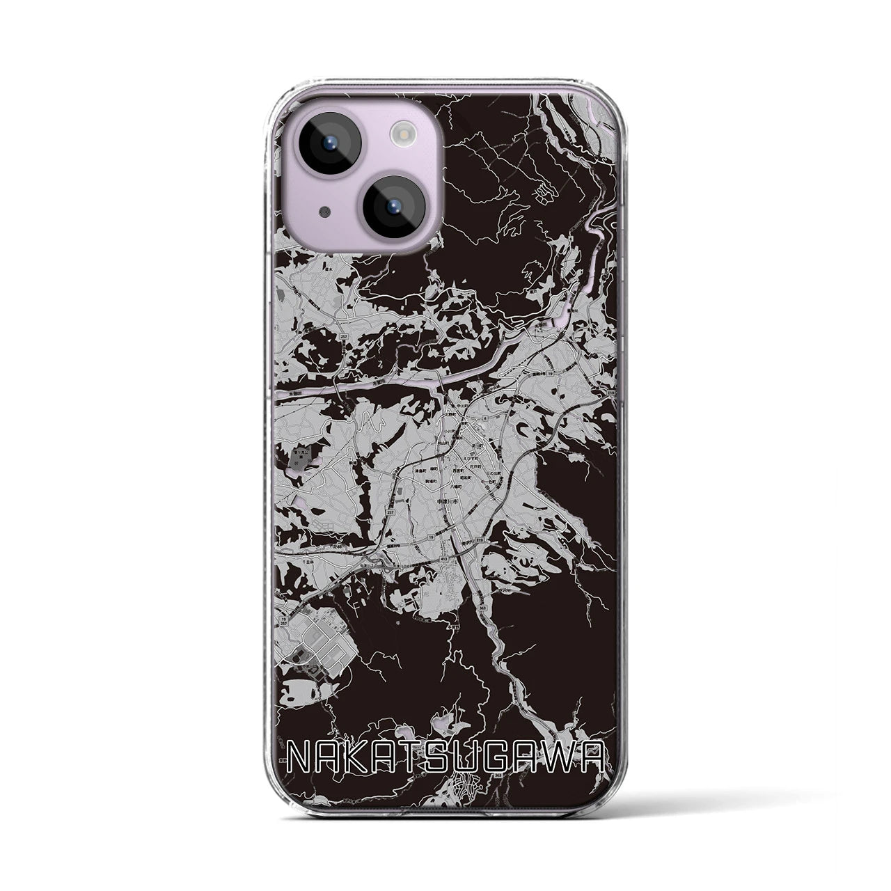 【中津川(岐阜県)】地図柄iPhoneケース(クリアタイプ)