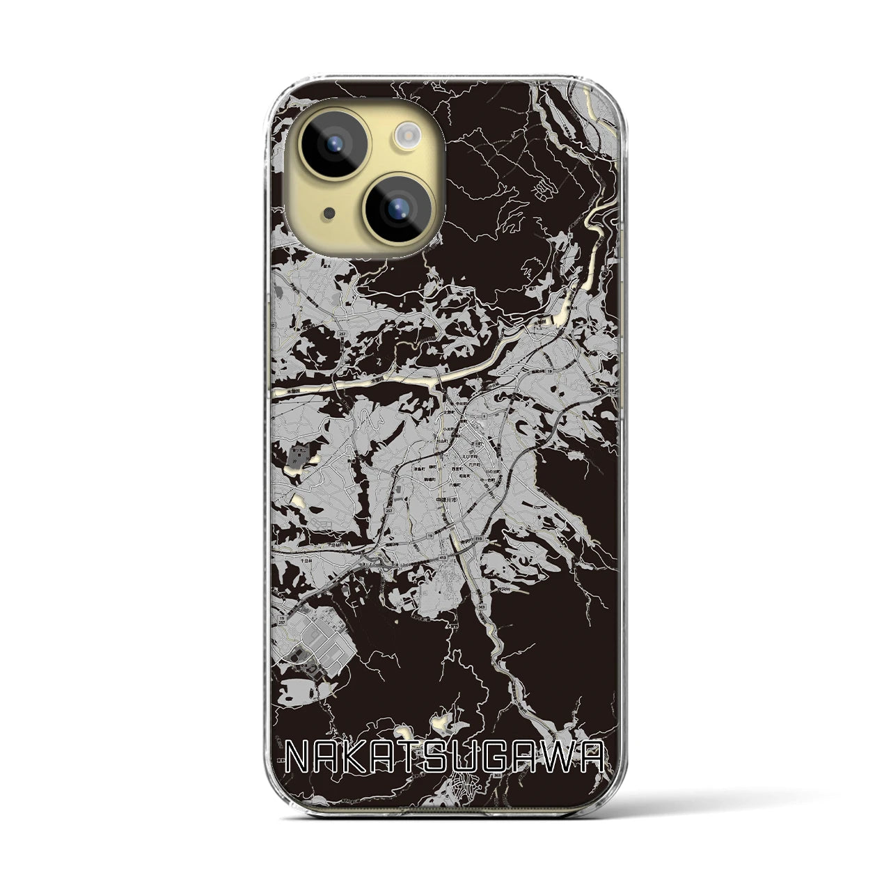 【中津川(岐阜県)】地図柄iPhoneケース(クリアタイプ)