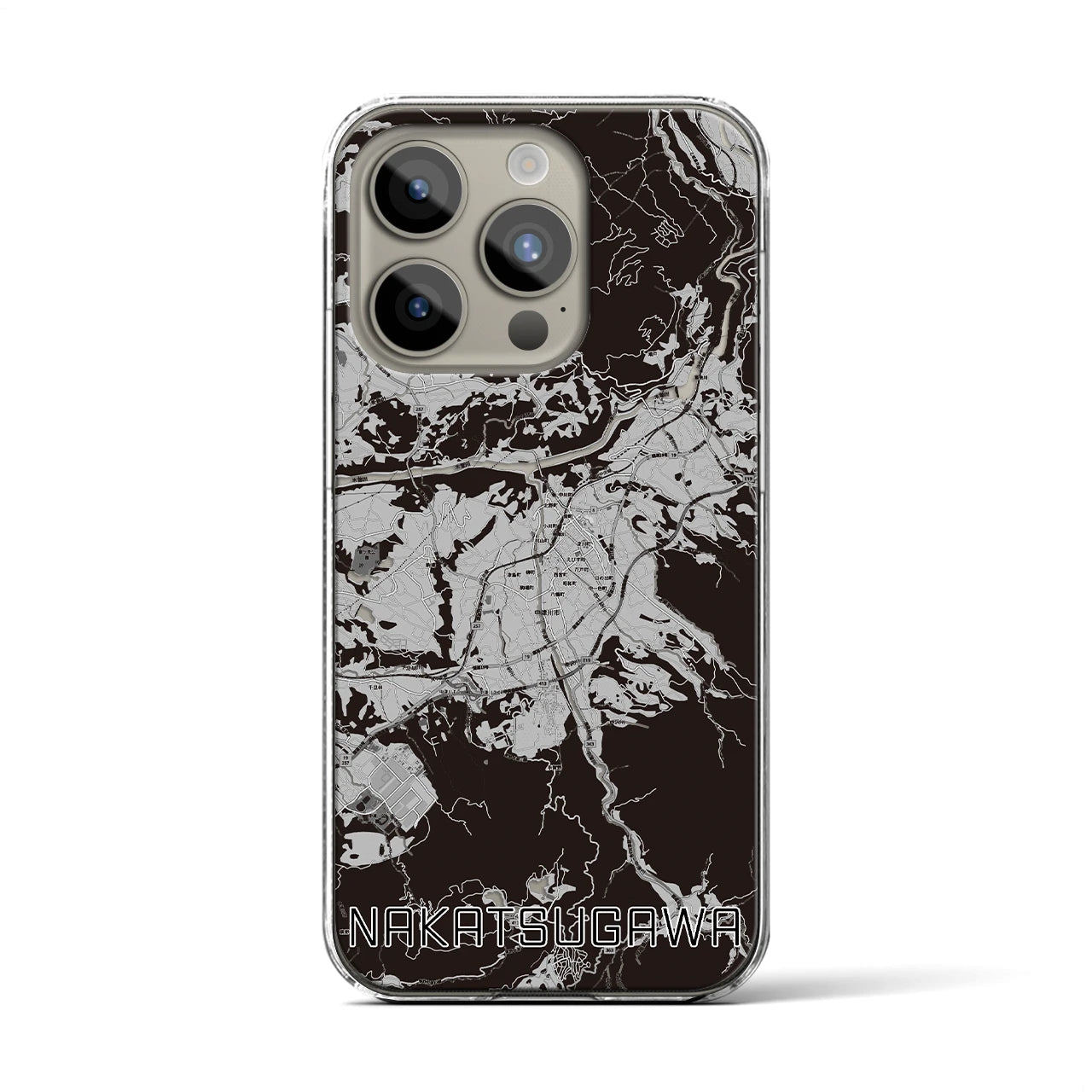 【中津川(岐阜県)】地図柄iPhoneケース(クリアタイプ)