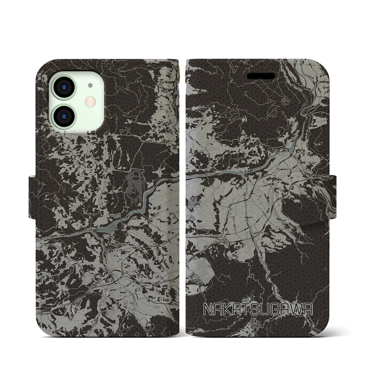 【中津川(岐阜県)】地図柄iPhoneケース(手帳タイプ)