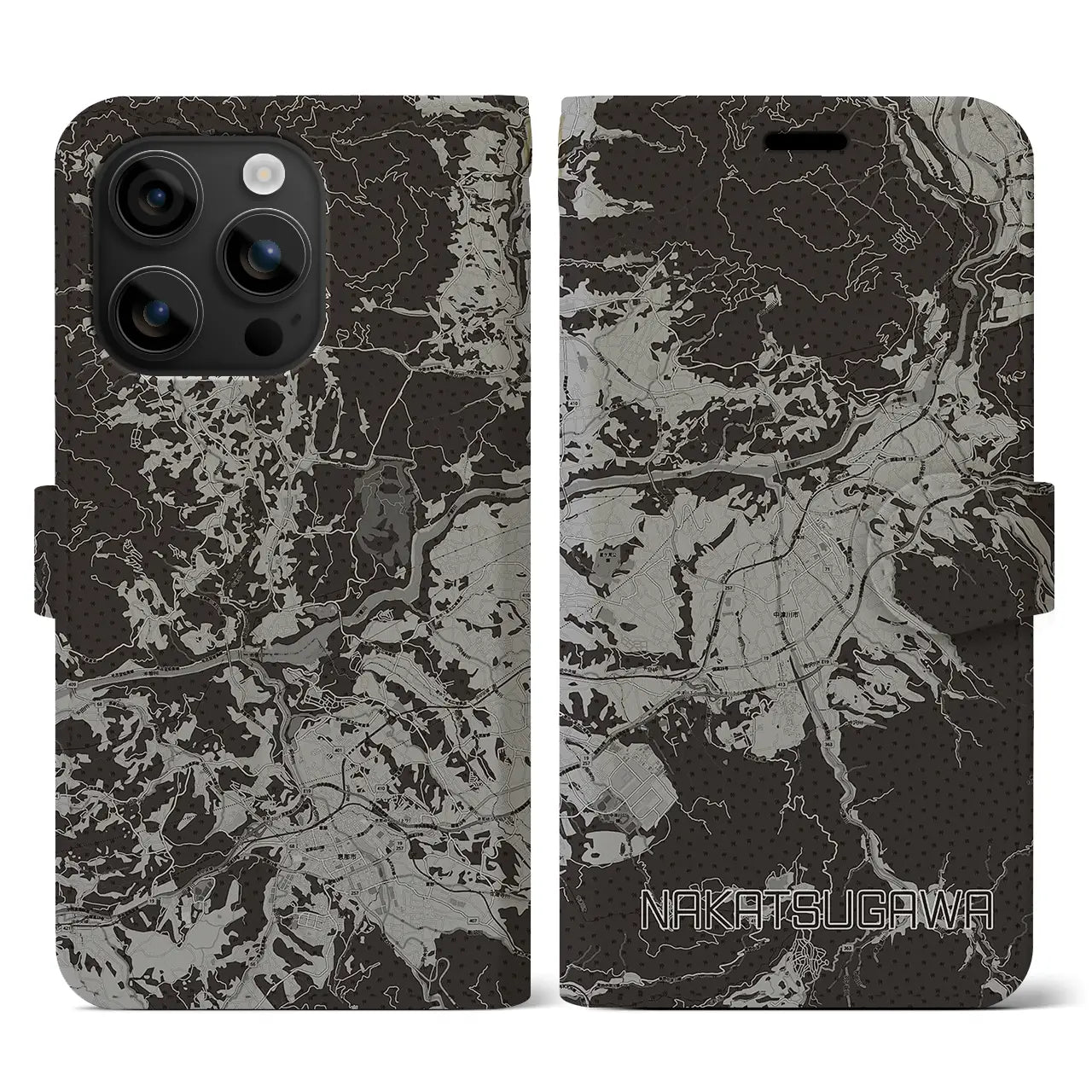 【中津川(岐阜県)】地図柄iPhoneケース(手帳タイプ)