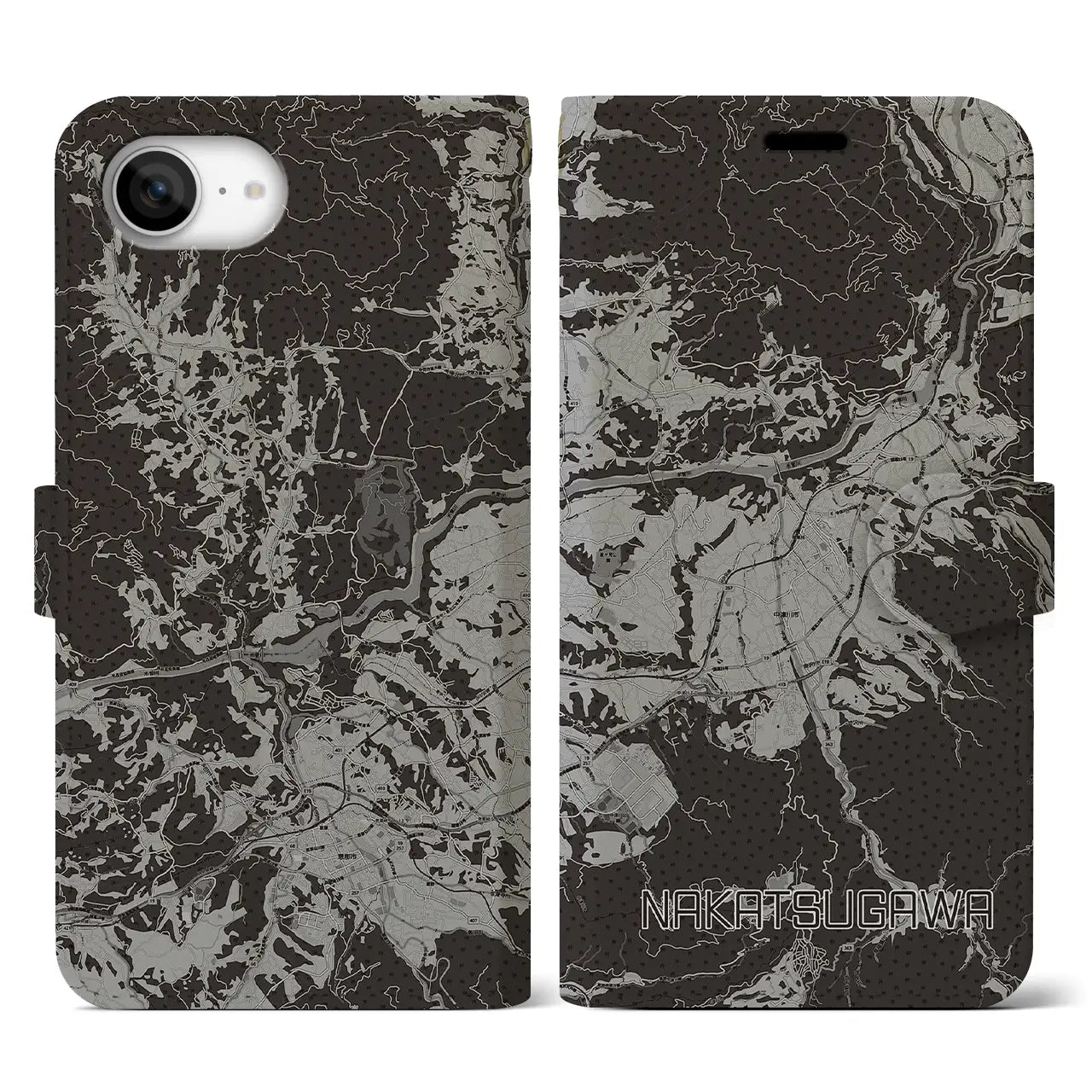 【中津川(岐阜県)】地図柄iPhoneケース(手帳タイプ)