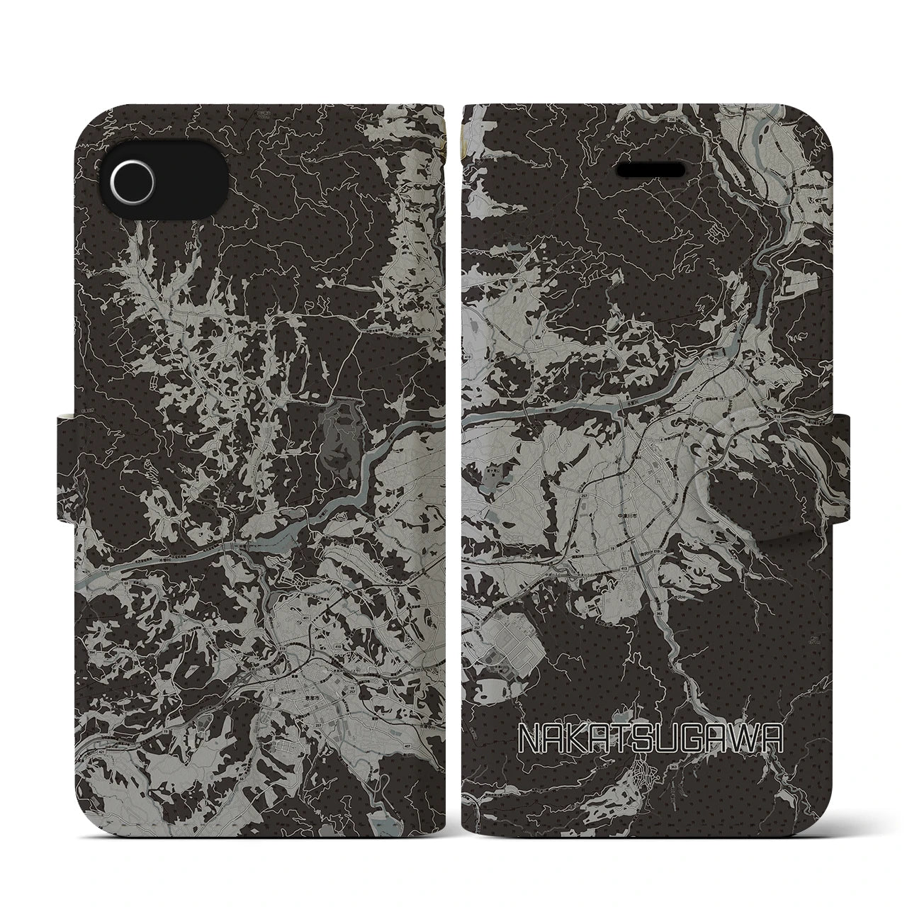 【中津川(岐阜県)】地図柄iPhoneケース(手帳タイプ)