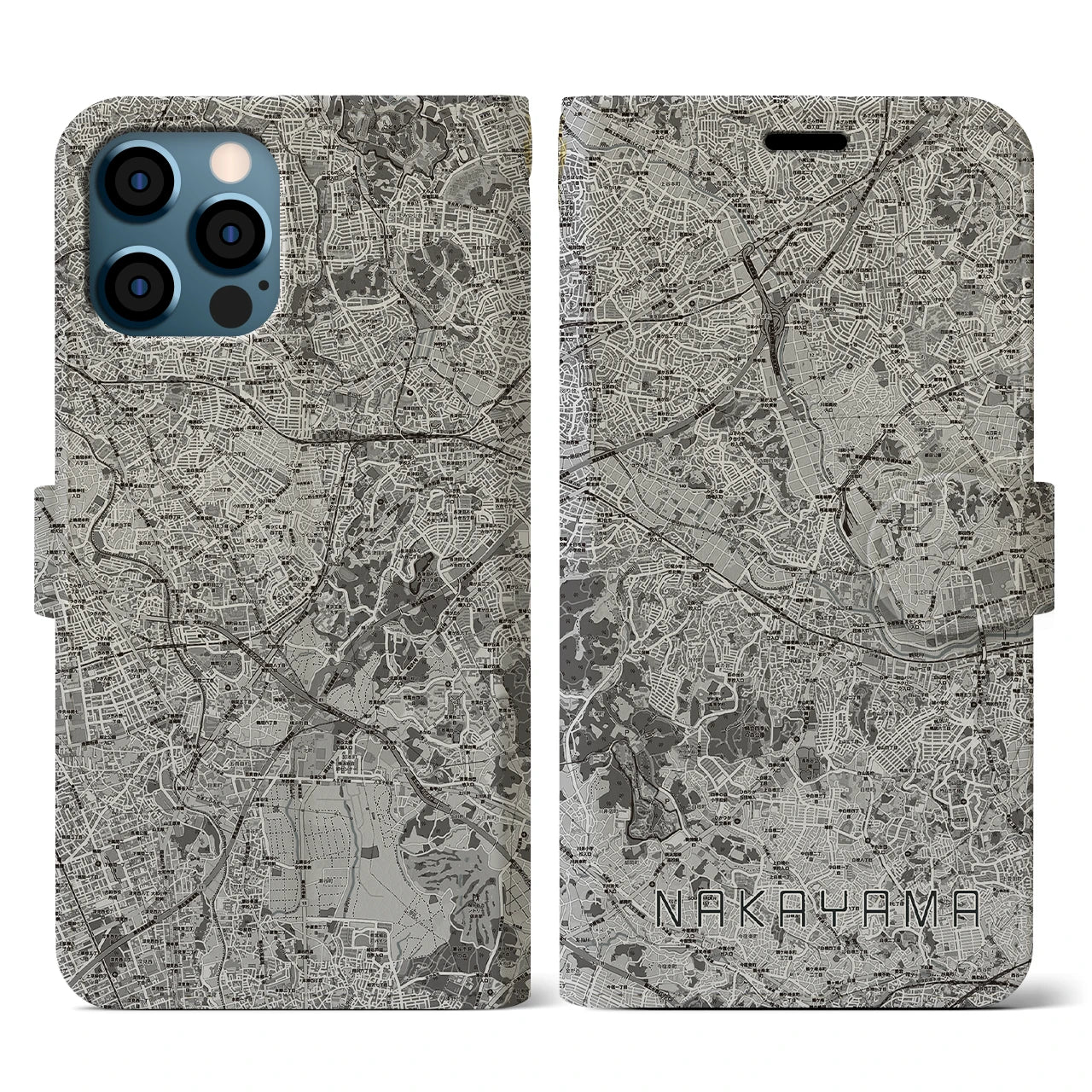 【中山(神奈川県)】地図柄iPhoneケース(手帳タイプ)